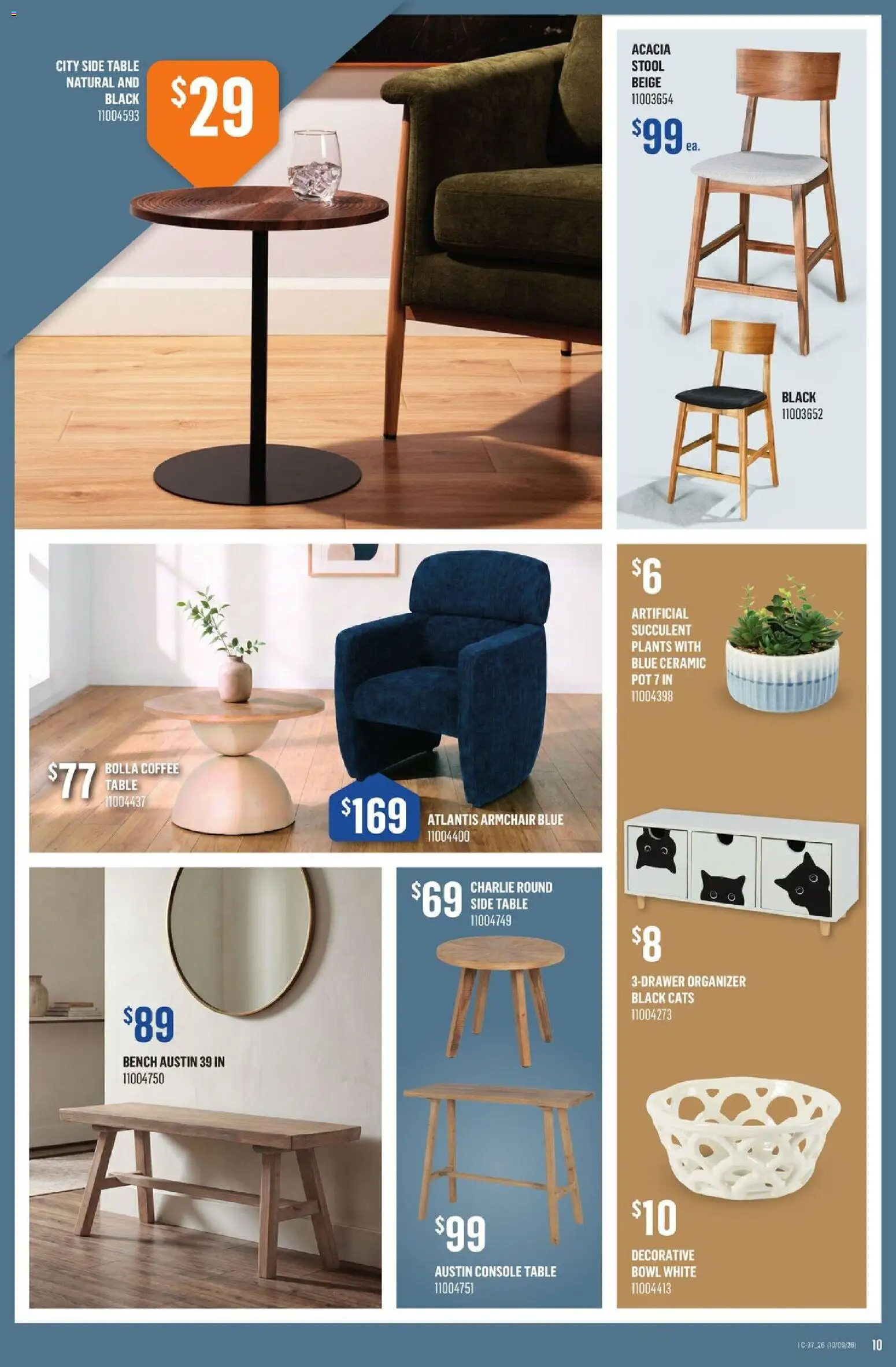 Canac flyer valid from Sep 10, 2026 | Page: 10 | Products: Armchair, Coffee table, Table, Coffee