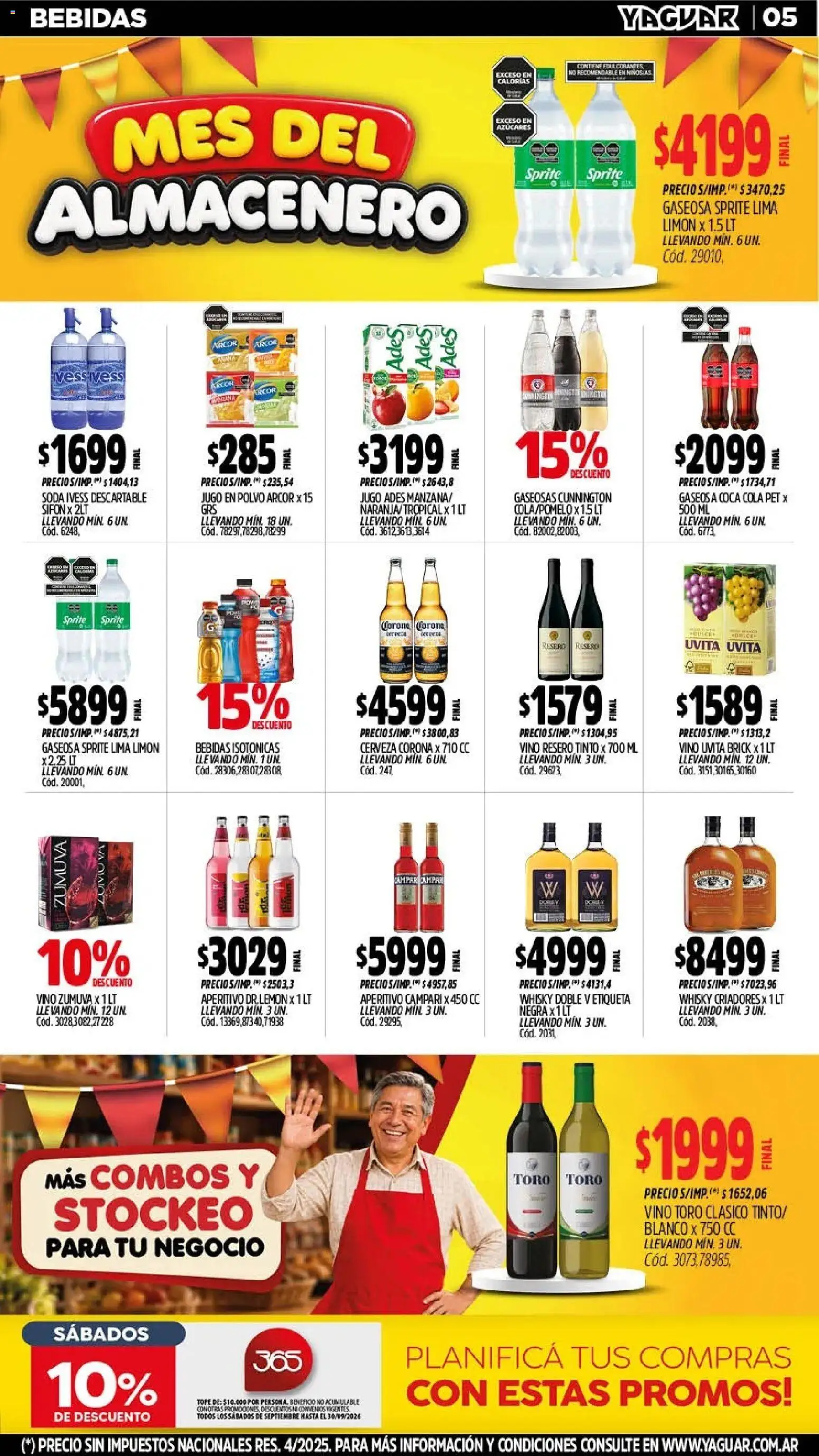 Yaguar - Oferta Semanal Trelew │ válido desde el 21/09/2026 | Página: 5 | Productos: Whisky, Campari, Bebidas, Cerveza