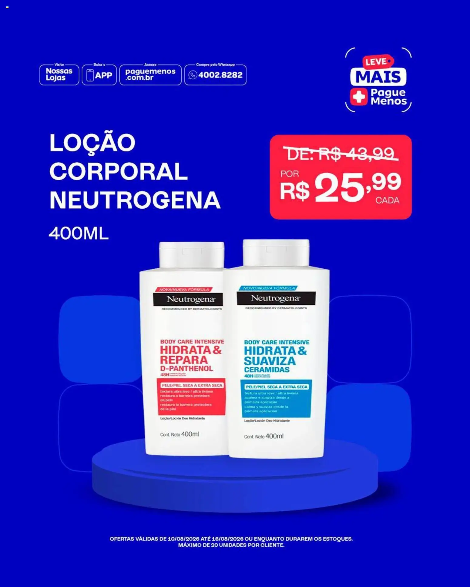 Pague Menos Folheto - válido de 10/08/2026 | Página: 5 | Produtos: Body, Loção corporal