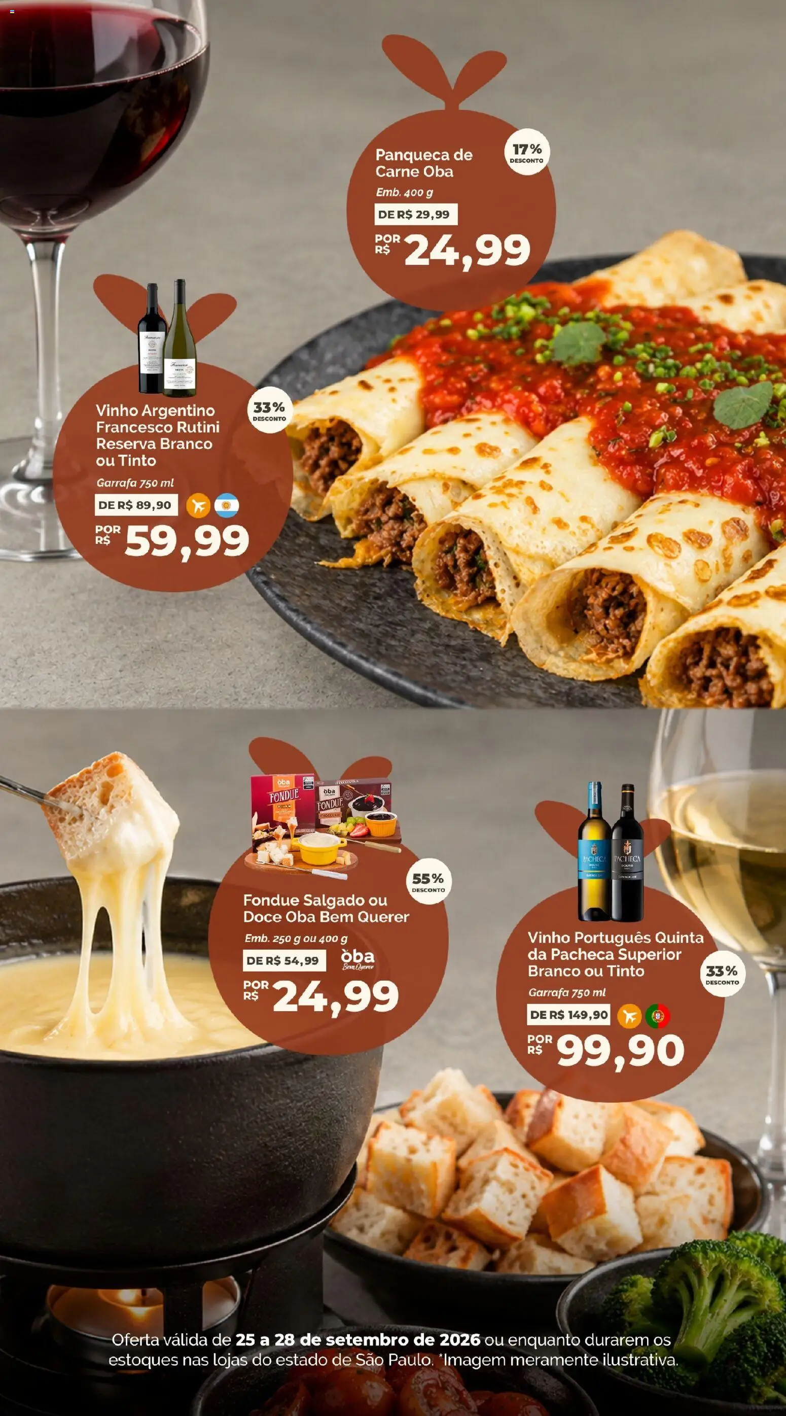 Oba Hortifruti Folheto - válido de 25/09/2026 | Página: 2 | Produtos: Vinho, Carne, Doce