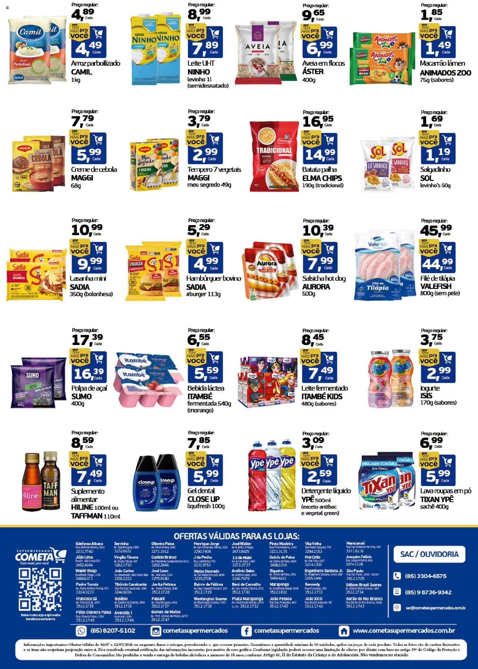 Cometa Supermercados Folheto - válido de 16/07/2026 | Página: 2 | Produtos: Cebola, Pó, Base, Creme