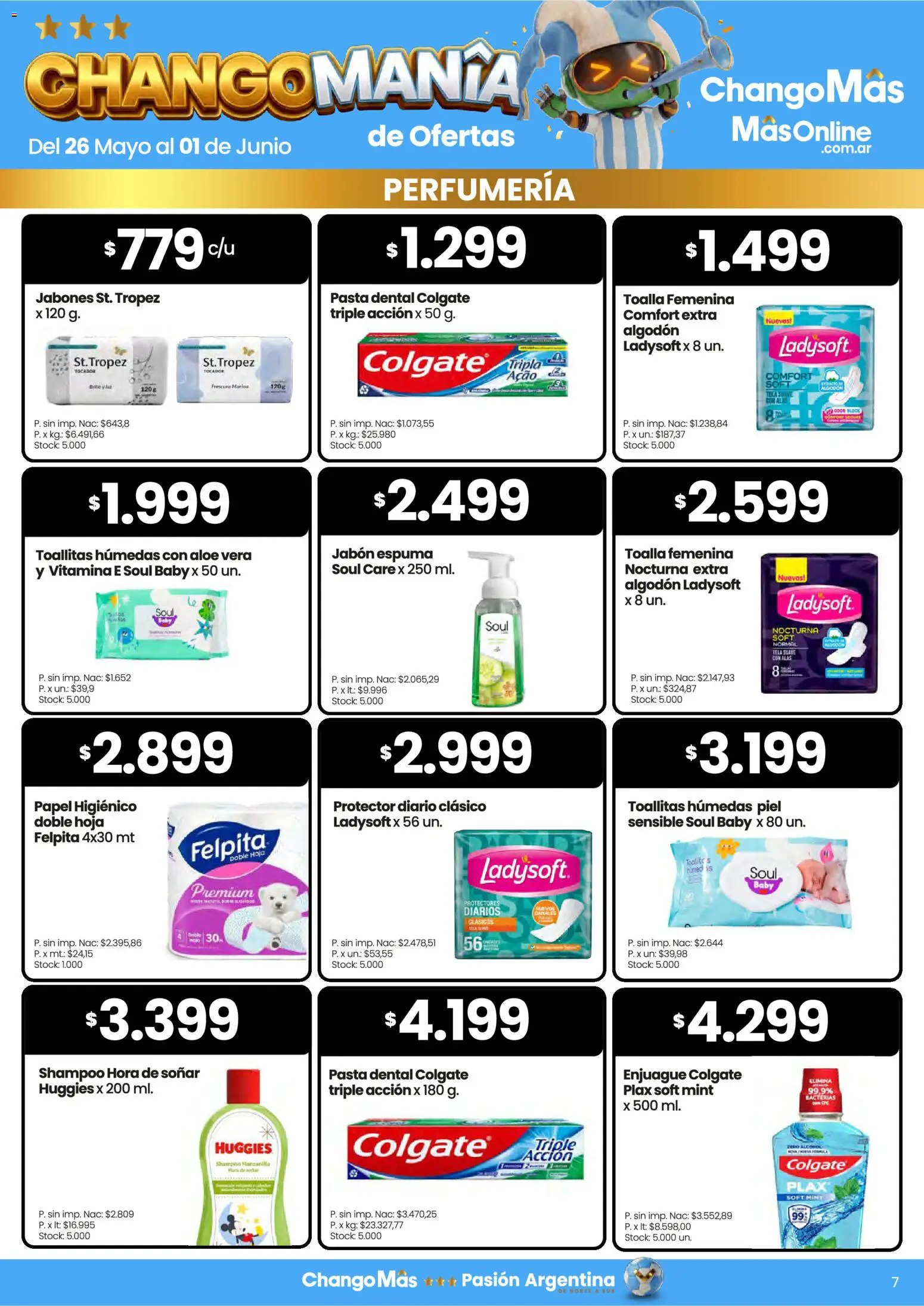 Changomas ofertas │ válido desde el 26.05.2026 | Página: 7 | Productos: Papel higiénico, Toallitas húmedas, Jabón, Pasta dental