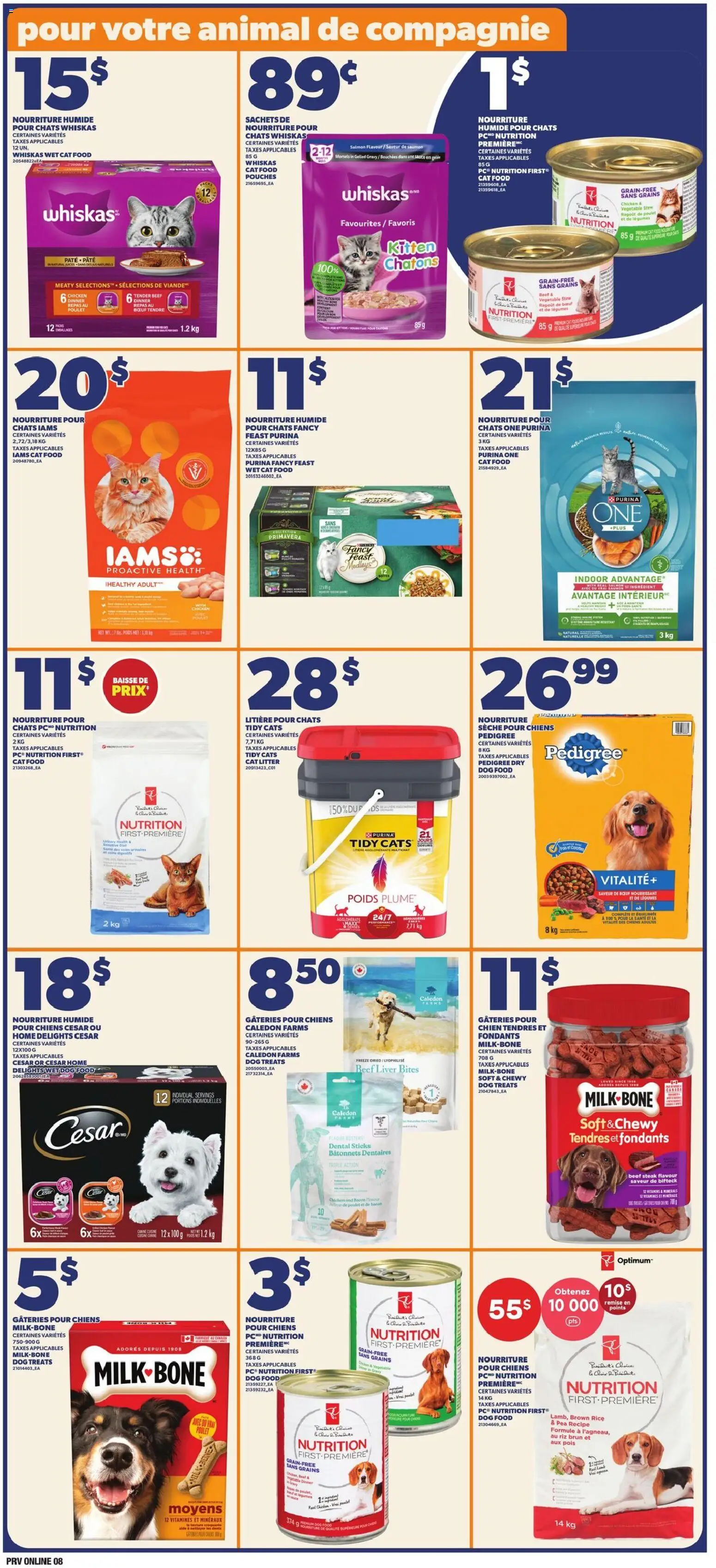 Provigo flyer valid from Sep 3, 2026 | Page: 8 | Products: Dog food, Brown rice, Sachets, Food