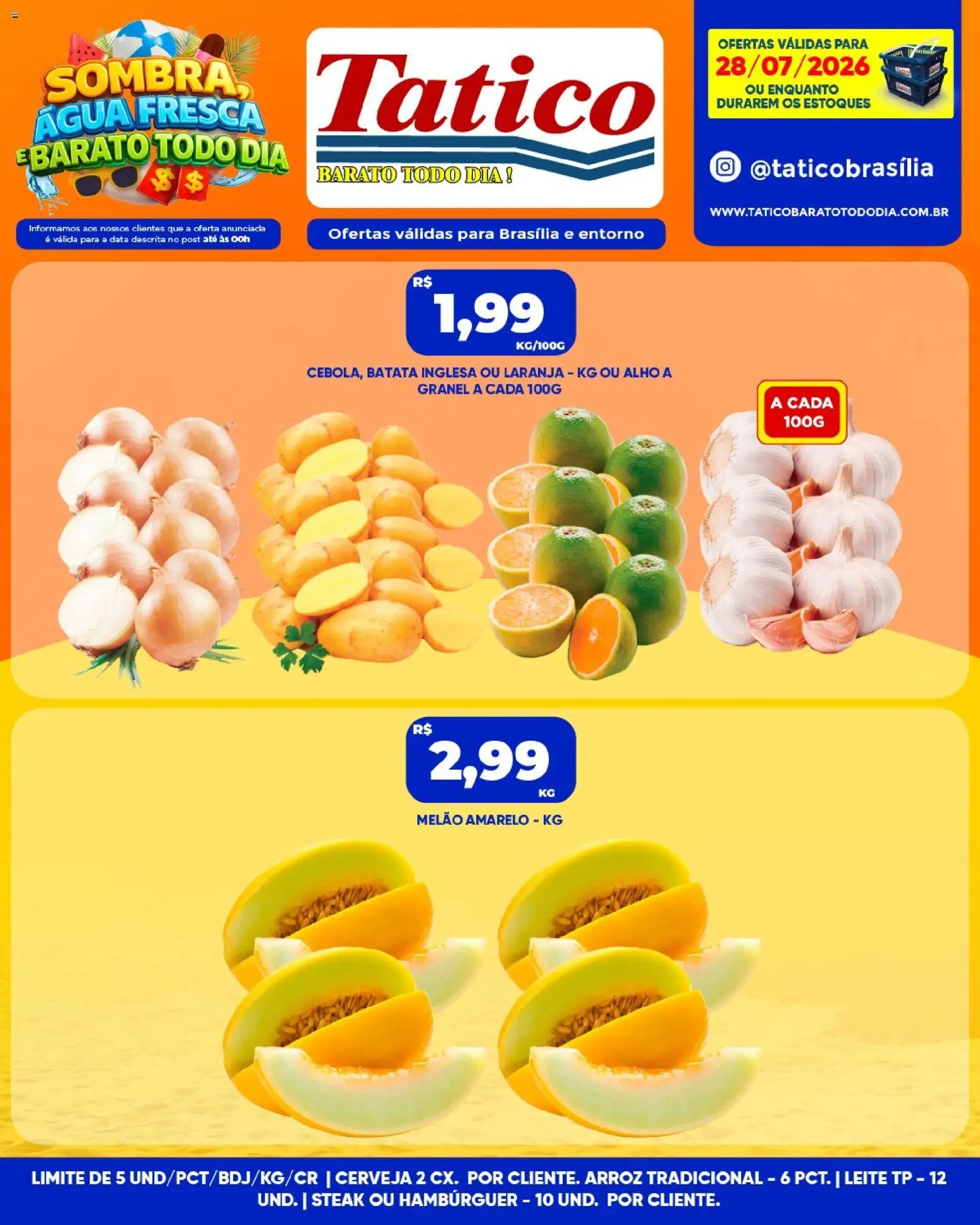 Tatico Folheto - válido de 29/07/2026 | Página: 22 | Produtos: Alho, Leite, Arroz, Hambúrguer