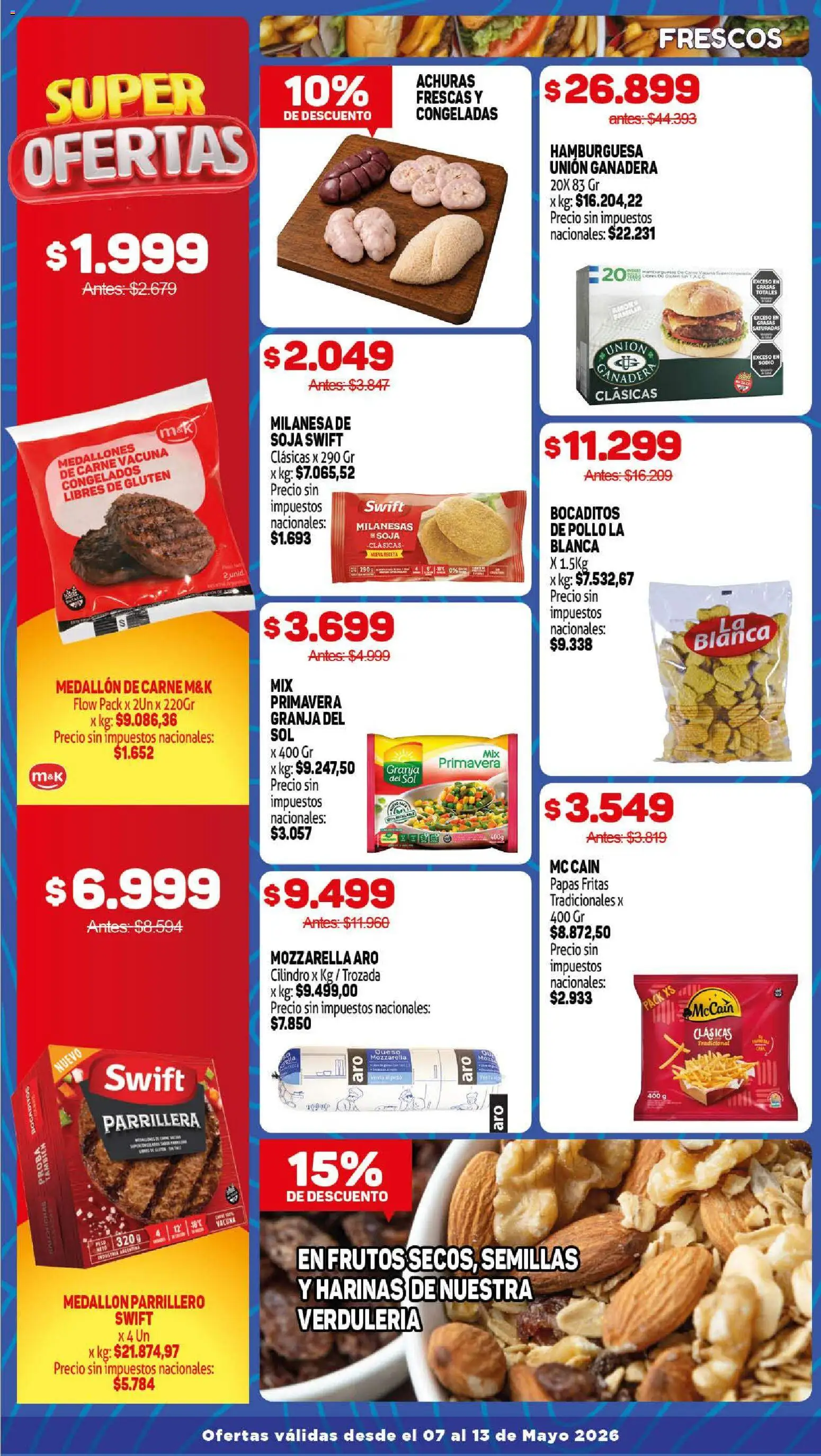 Makro ofertas │ válido desde el 07.05.2026 | Página: 2 | Productos: Milanesa, Semillas, Queso, Papas fritas