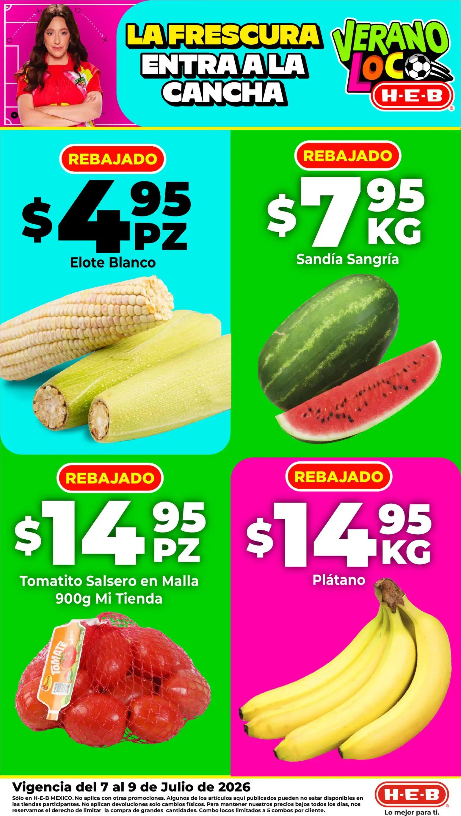 Nuevas ofertas de H-E-B válidas en toda la República Mexicana desde el 07/07/2026. ¡Encuentra las mejores ofertas en H-E-B folleto Fruta y venduras! | Página: 1