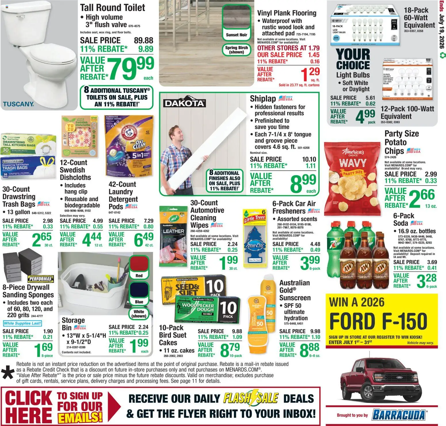 Menards - Weekly Ad - valid from 07/08/2026 | Page: 20 | Products: Clip, Sunscreen, Detergent, Chips