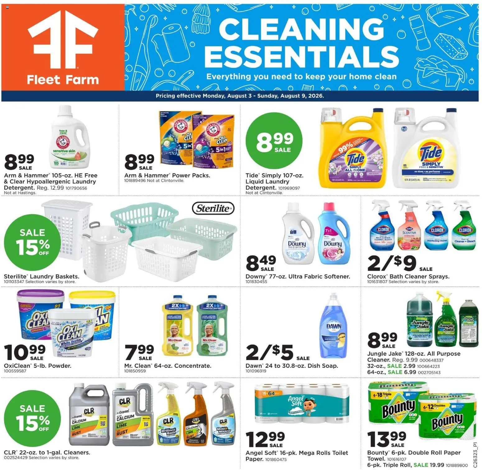 Mills Fleet Farm Home & Cleaning - valid from 08/03/2026 | Page: 1 | Products: Bath, Lime