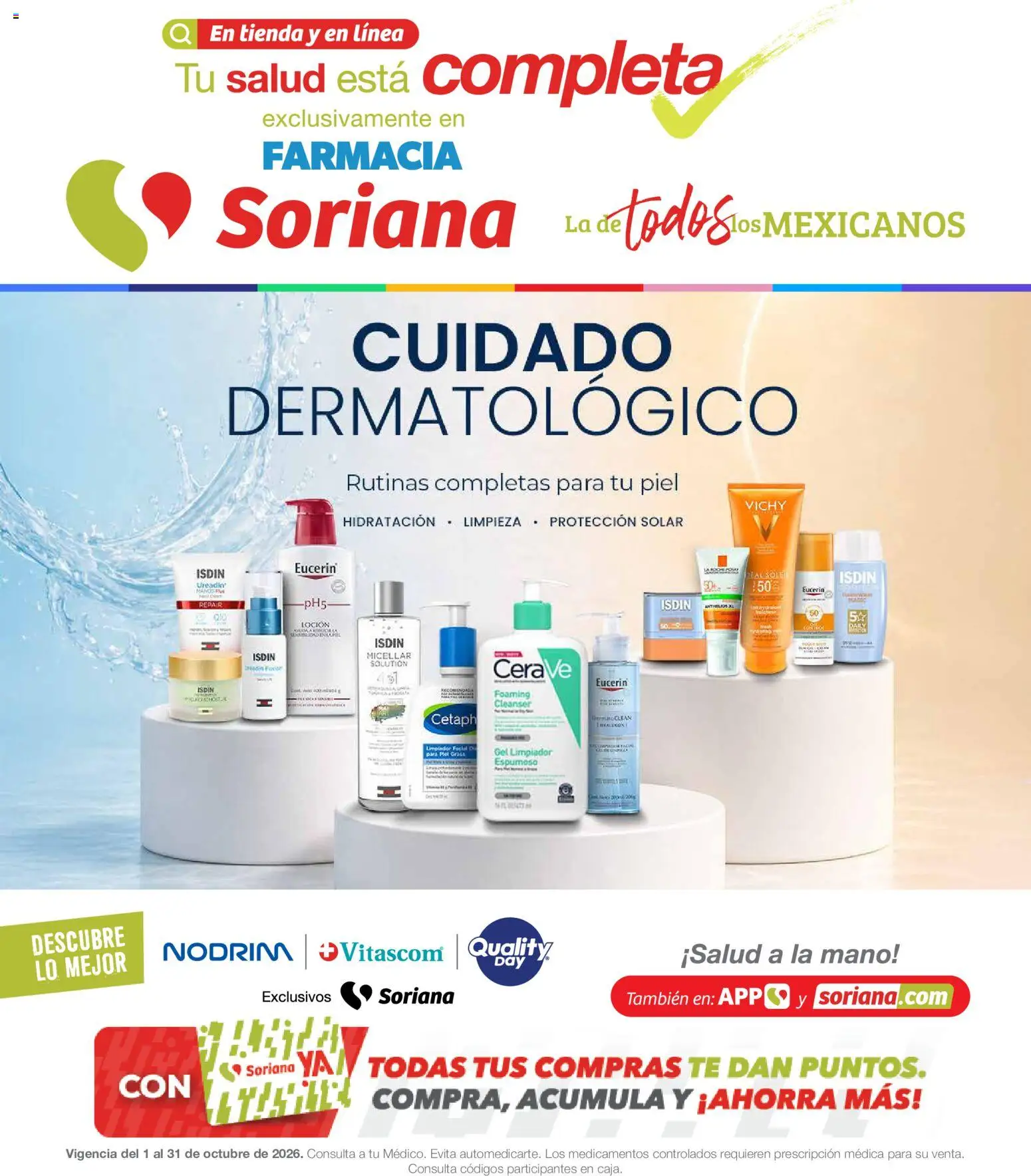 Nuevas ofertas de Soriana válidas en toda la República Mexicana desde el 01/10/2026. ¡Encuentra las mejores ofertas en Soriana Mercado - Folleto Farmacia! | Página: 1