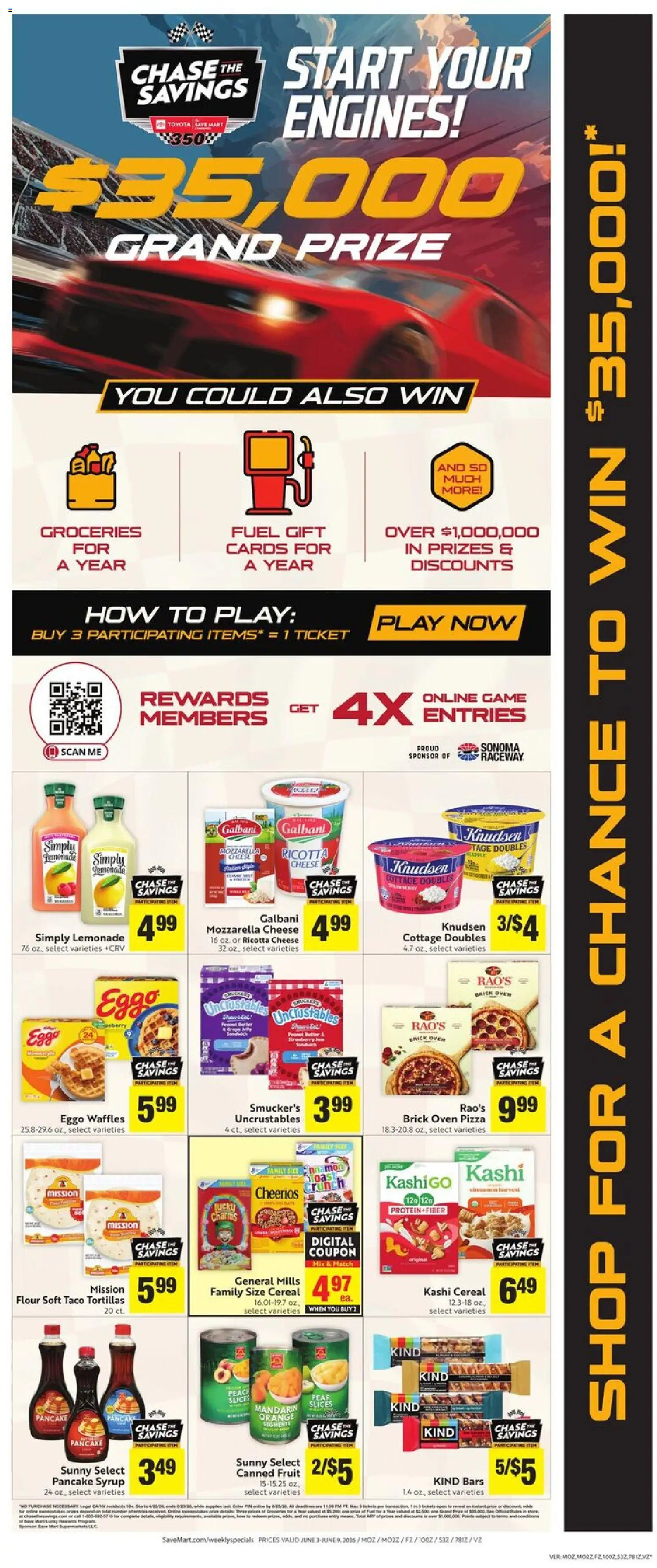 Save Mart Weekly - CA - valid from 03.06.2026 | Page: 3 | Products: Cheese, Peach, Pear, Oven