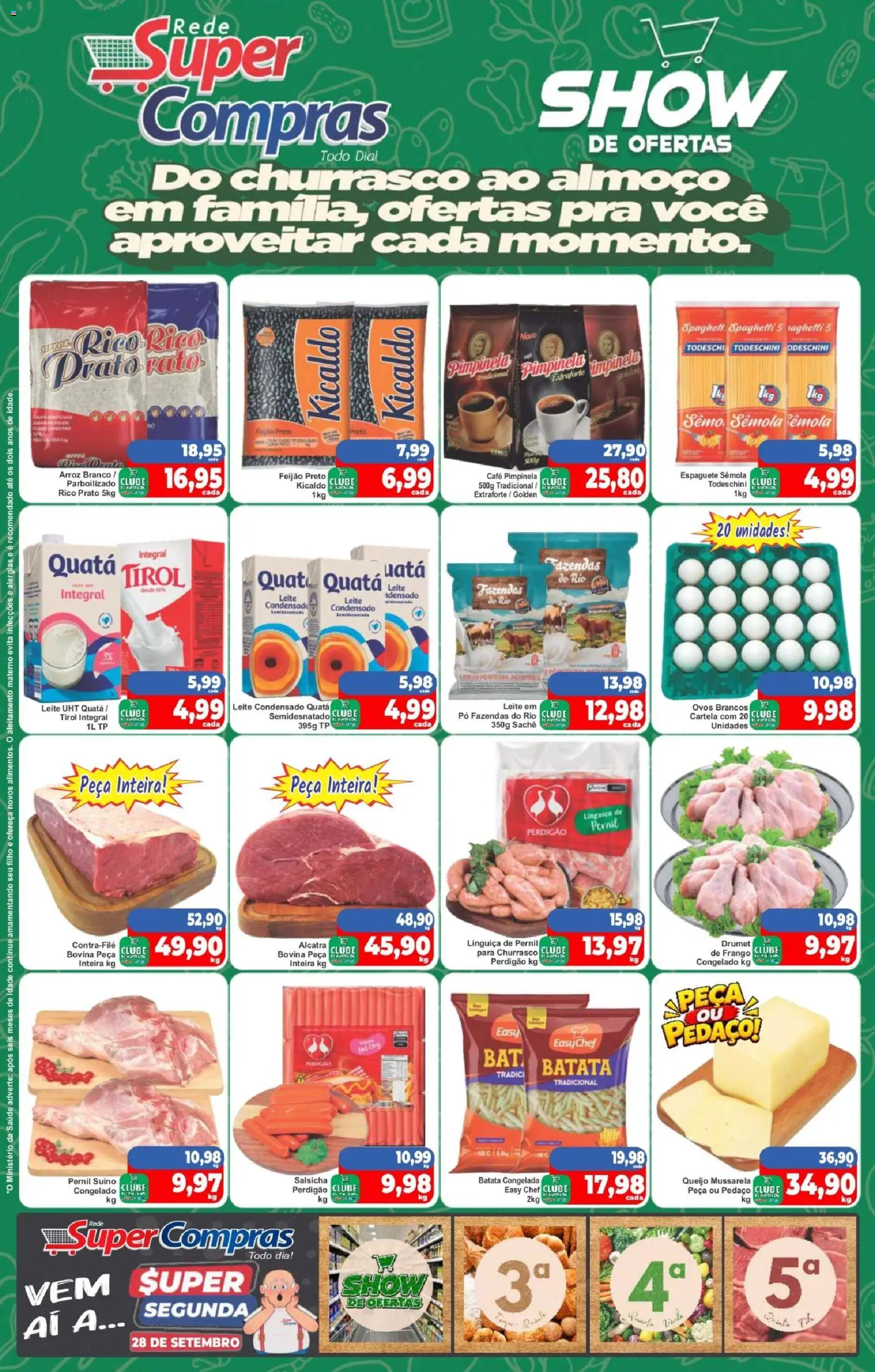 Rede Super Compras Folheto - válido de 25/09/2026 | Página: 1 | Produtos: Salsicha, Alcatra, Ovos, Mussarela