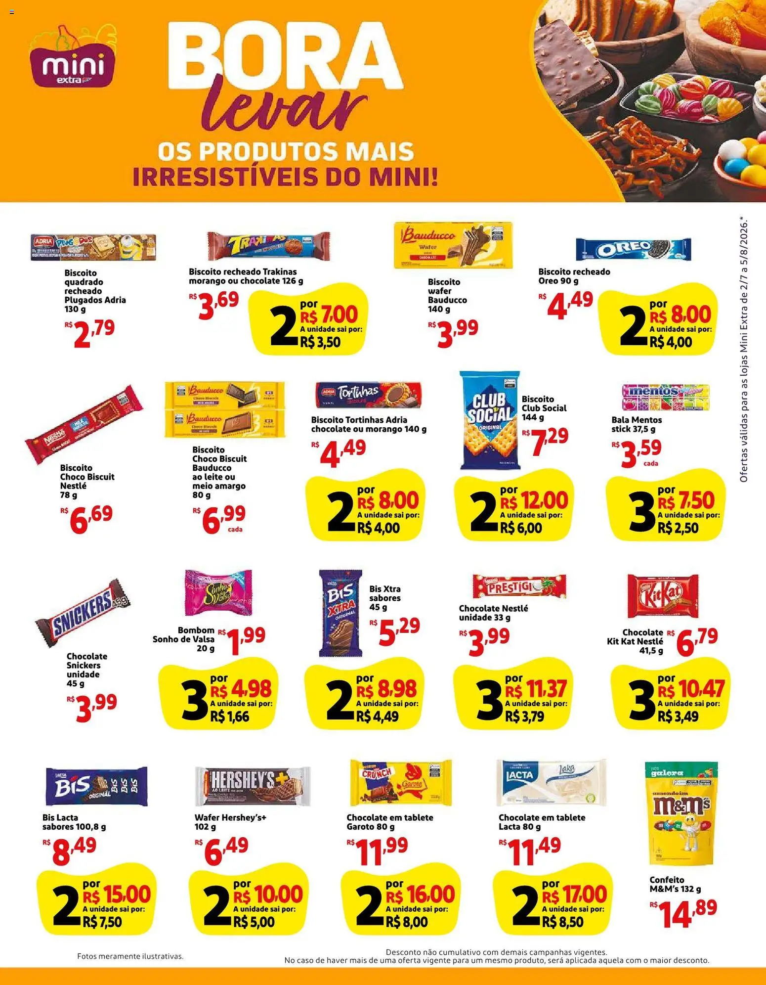 Mini Extra Folheto - válido de 02/07/2026 | Página: 3 | Produtos: Biscoito, Kit Kat, Bombom, Bala