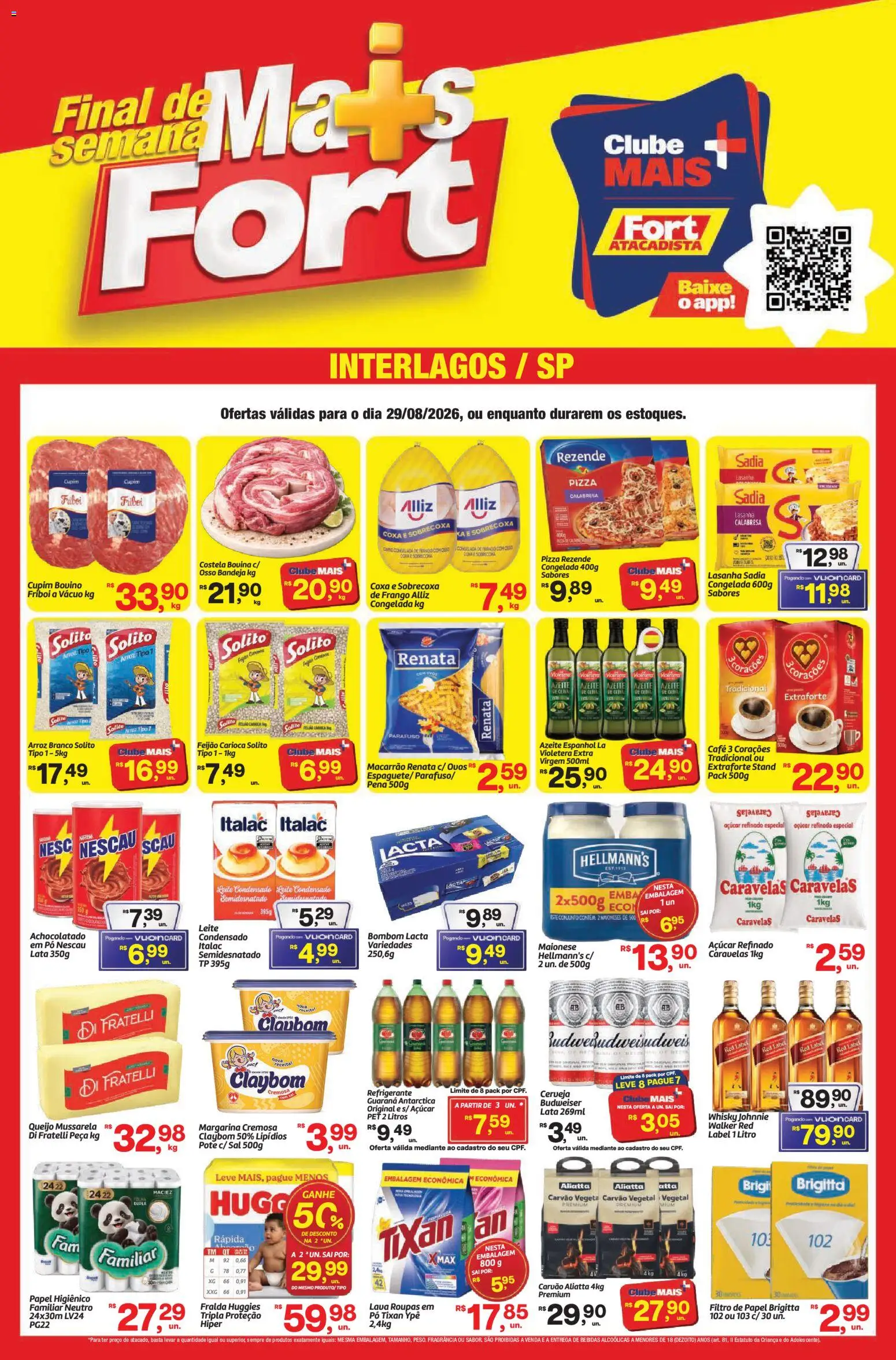 Fort Atacadista Folheto - válido de 29/08/2026 | Página: 1 | Produtos: Feijão, Nescau, Roupas, Refrigerante