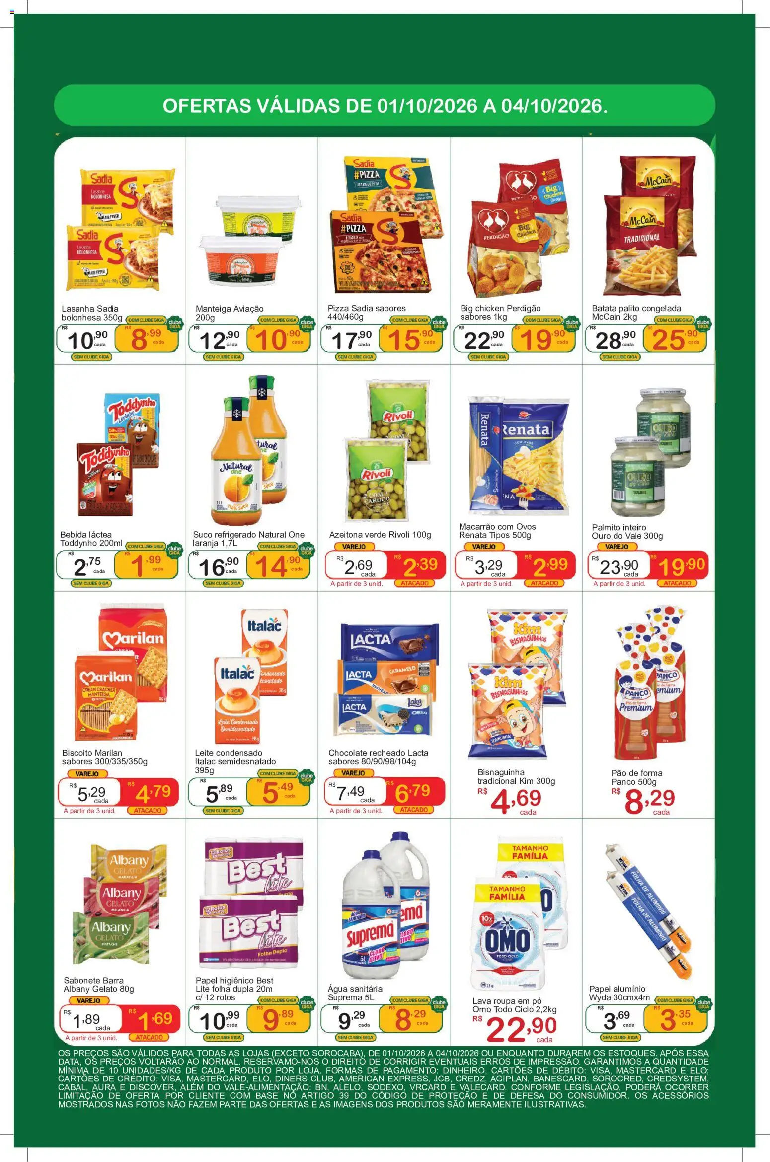 GIGA Atacado Folheto - válido de 01/10/2026 | Página: 2 | Produtos: Biscoito, Papel alumínio, Chocolate, Batata
