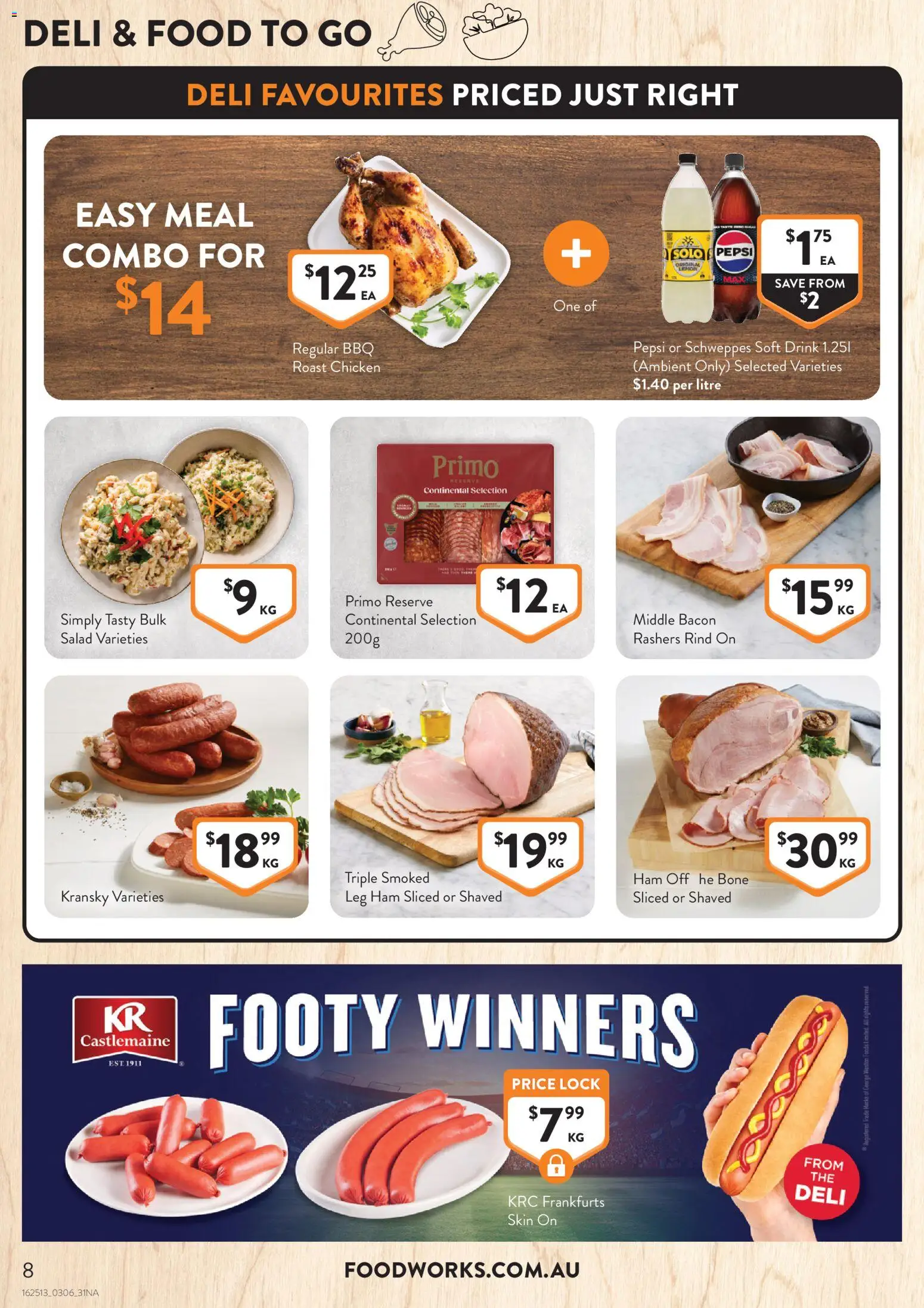 Foodworks catalogue - valid from 03.06.2026 | Page: 8 | Products: Bacon, Ham, Pepsi, Lemon