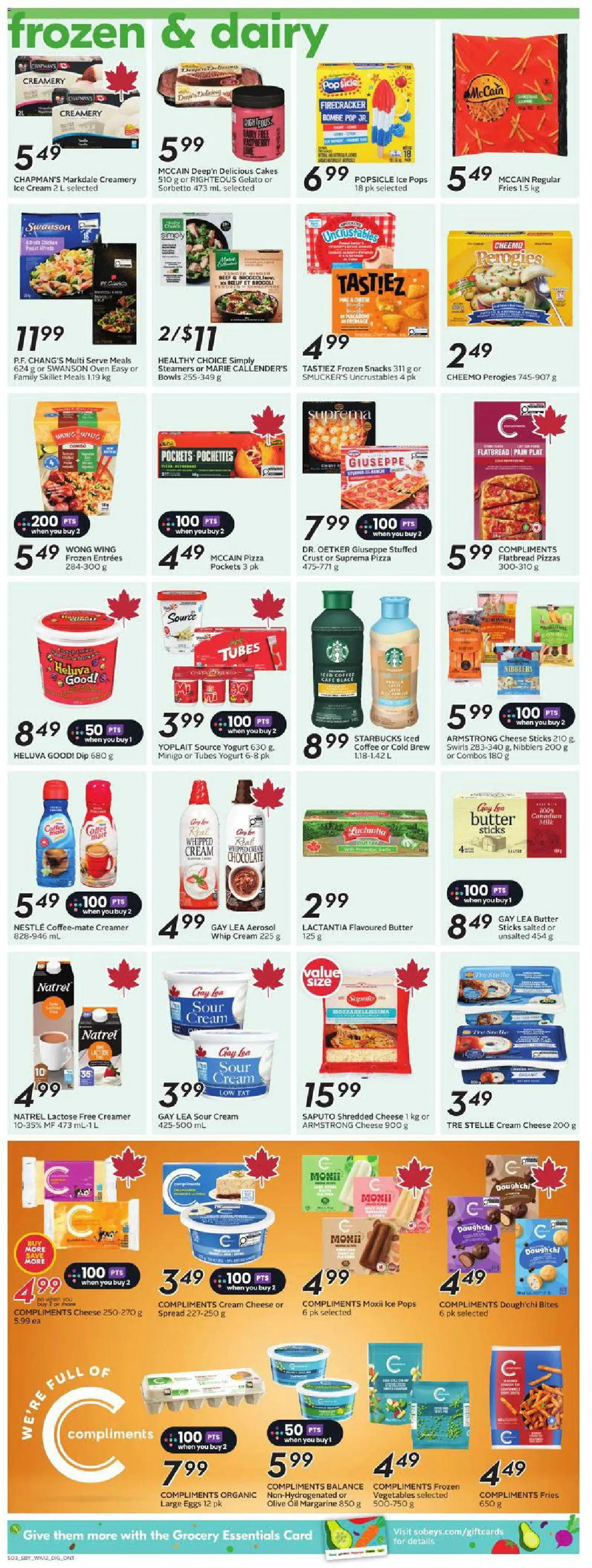 Sobeys flyer valid from Jul 16, 2026 | Page: 11 | Products: Sour cream, Cream, Yogurt, Eggs