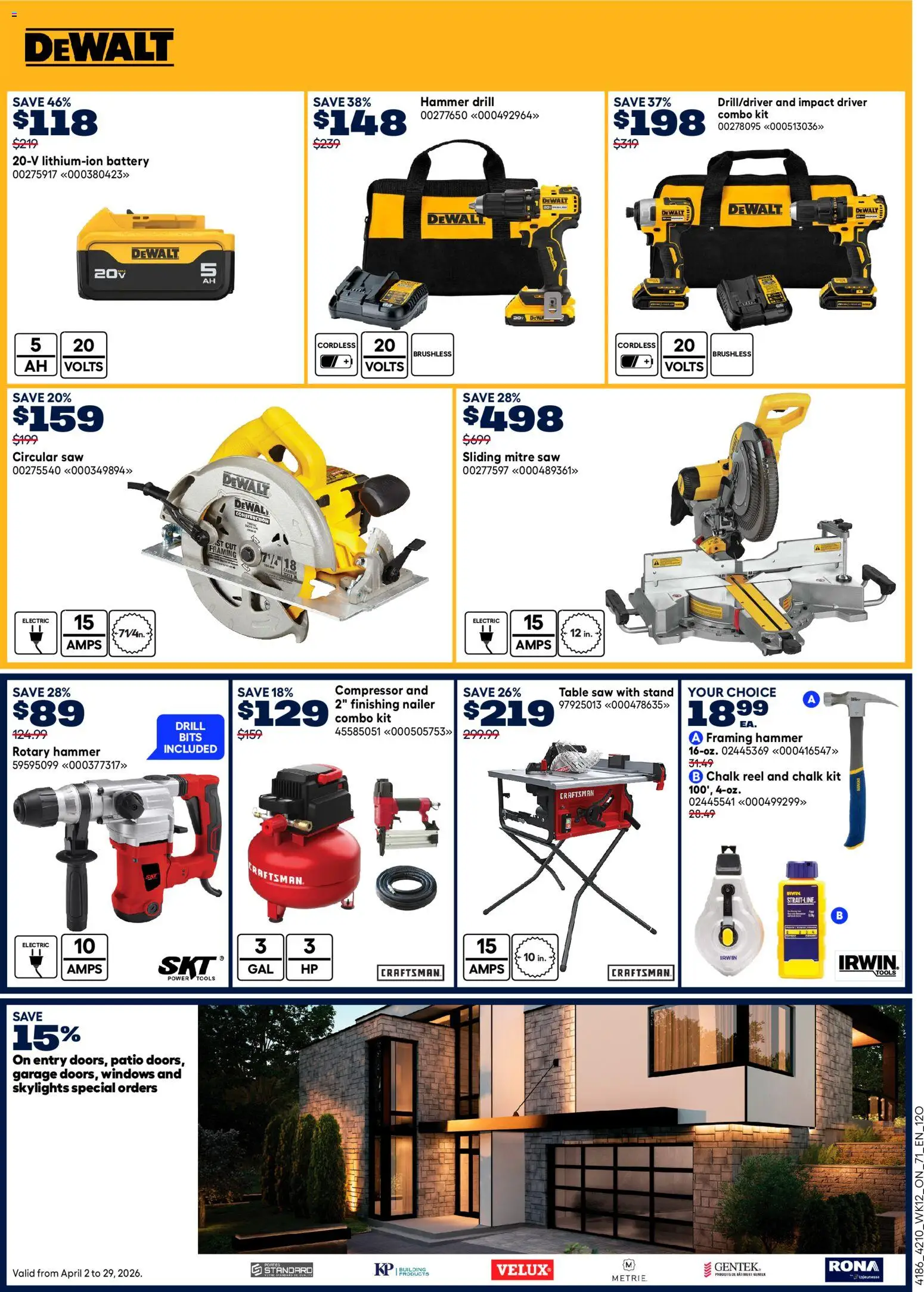 Rona flyer valid from 16.04.2026 | Page: 15 | Products: Table, Battery