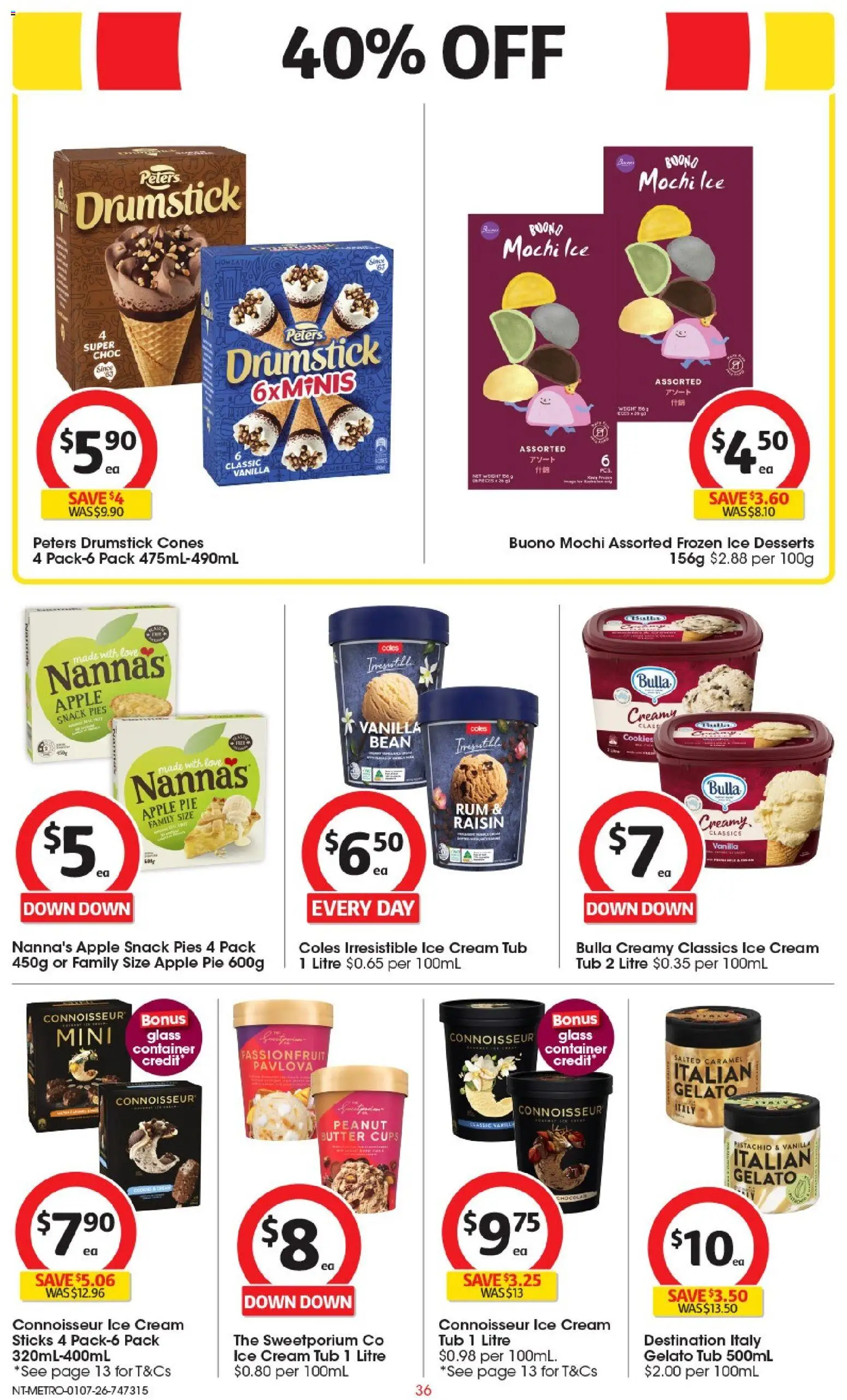 Coles catalogue - valid from 01/07/2026 | Page: 36 | Products: Cups, Butter, Passionfruit, Pies
