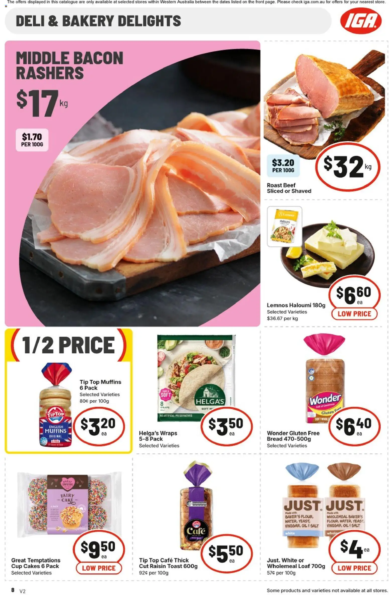 IGA catalogue - valid from 10.06.2026 | Page: 9 | Products: Bacon, Oil, Muffins, Bakery