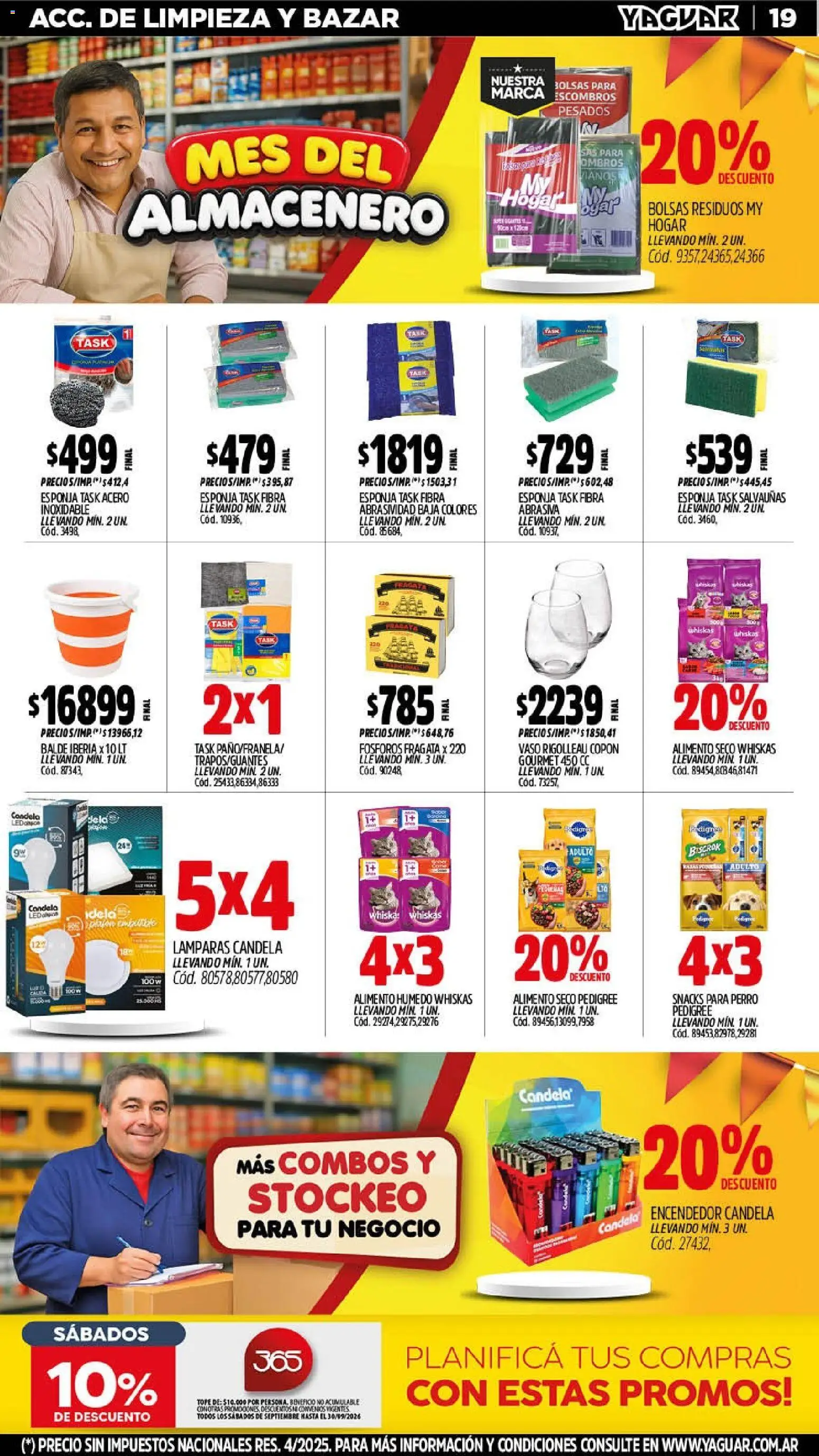 Yaguar - Oferta Semanal Córdoba │ válido desde el 07/09/2026 | Página: 19 | Productos: Fósforos, Esponja, Lámparas, Snacks