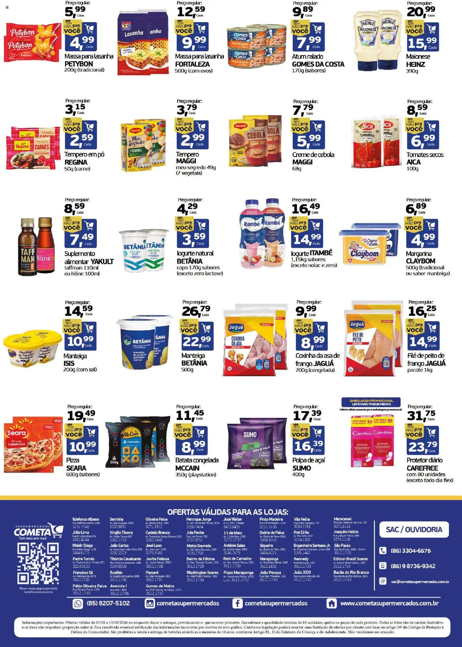 Cometa Supermercados Folheto - válido de 07.05.2026 | Página: 2 | Produtos: Cebola, Manteiga, Batata, Margarina