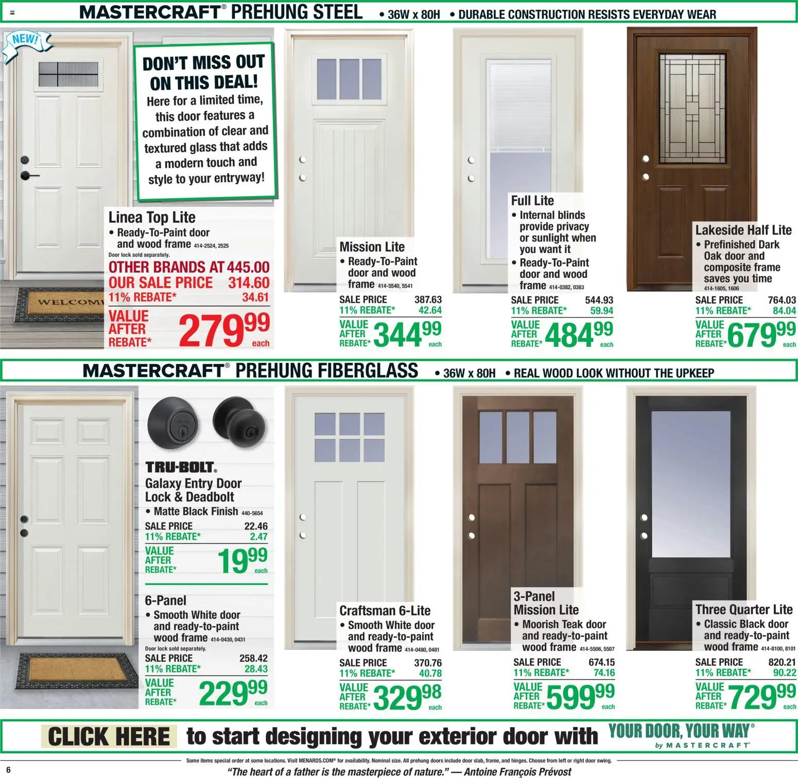 Menards Weekly Ad - valid from 11.06.2026 | Page: 6 | Products: Door Lock