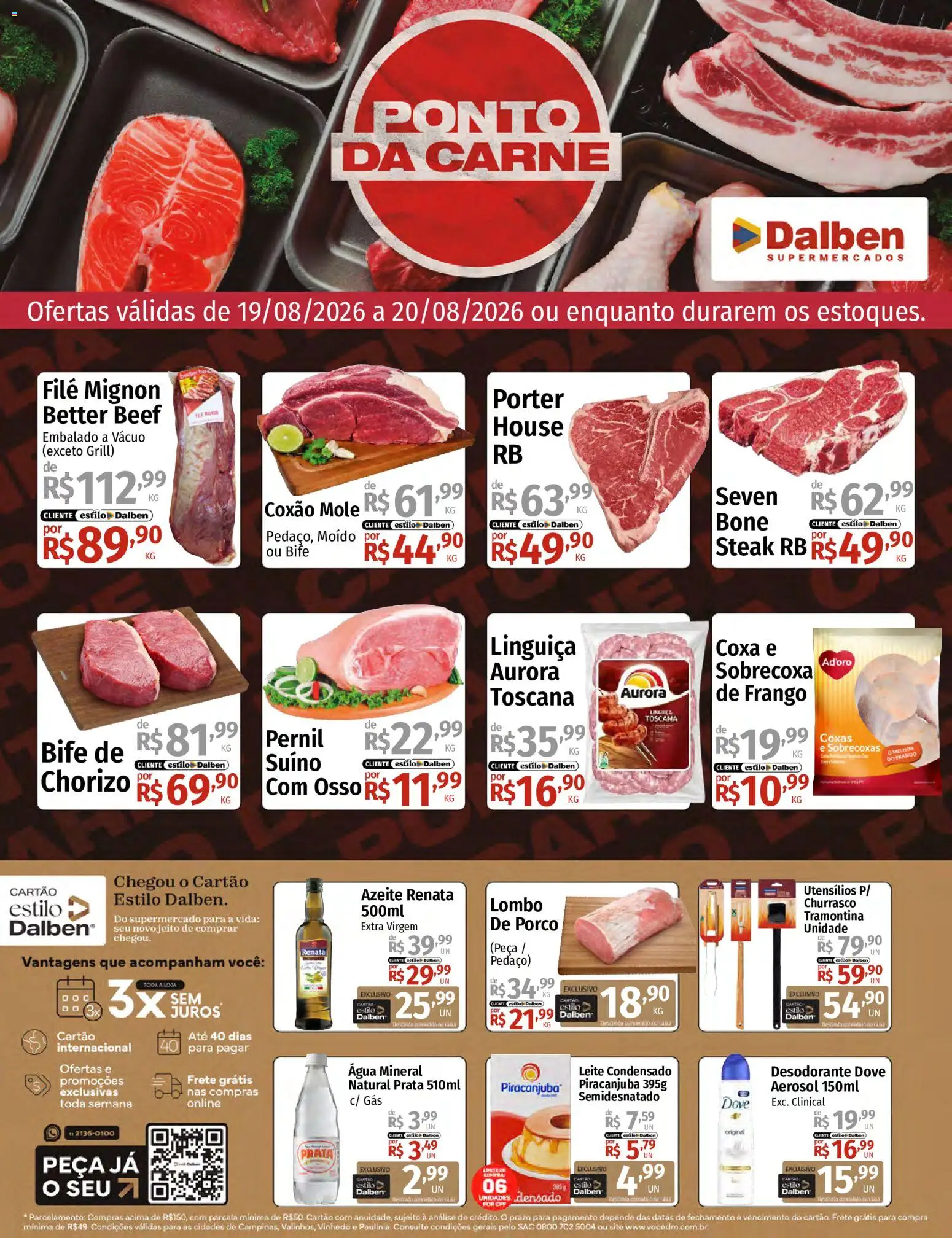 Supermercado Dalben Folheto - válido de 19/08/2026 | Página: 1 | Produtos: Desodorante, Linguiça, Pernil, Frango