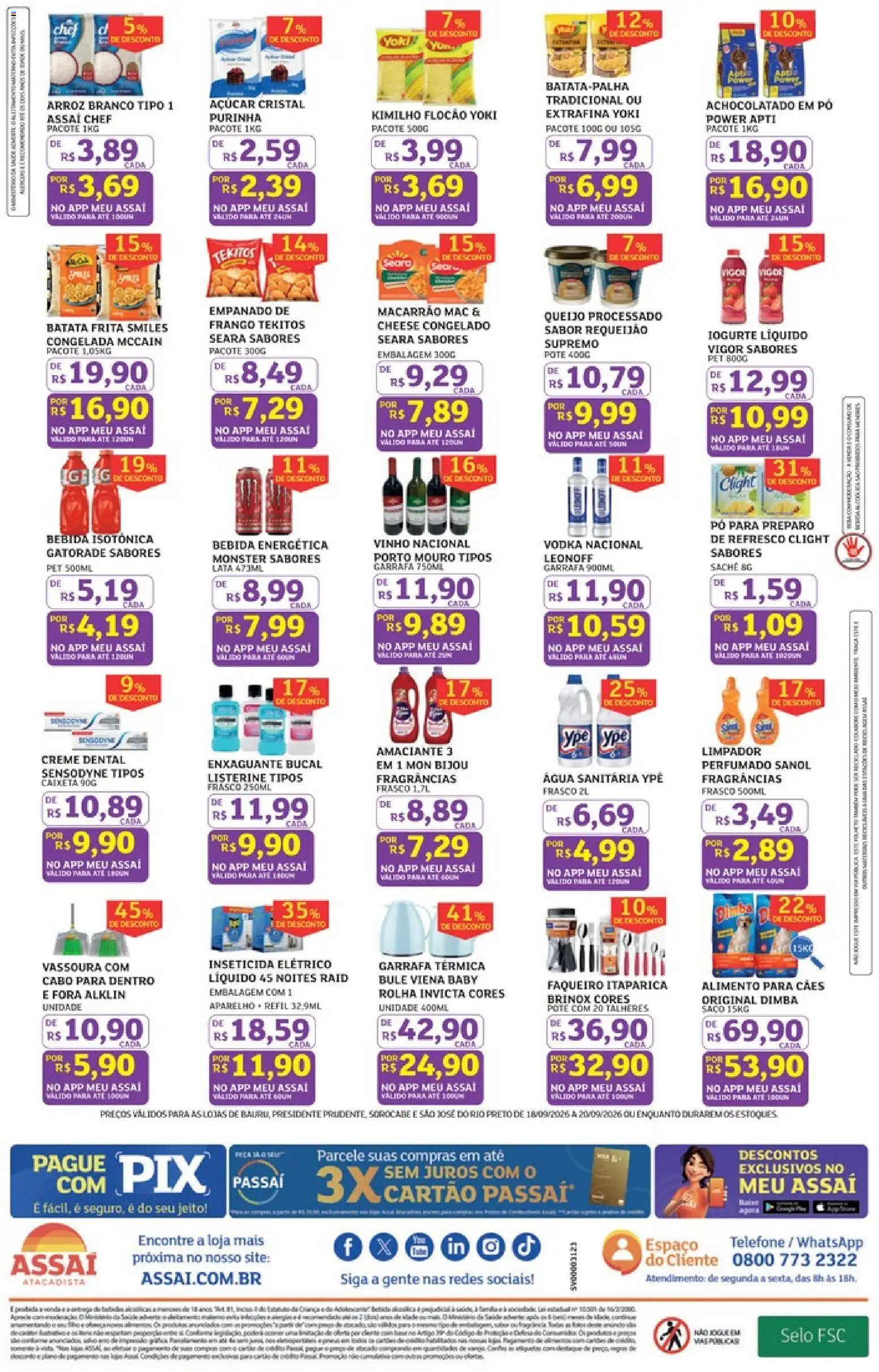 Assaí Atacadista Folheto - válido de 18/09/2026 | Página: 2 | Produtos: Enxaguante bucal, Iogurte, Água, Vodka