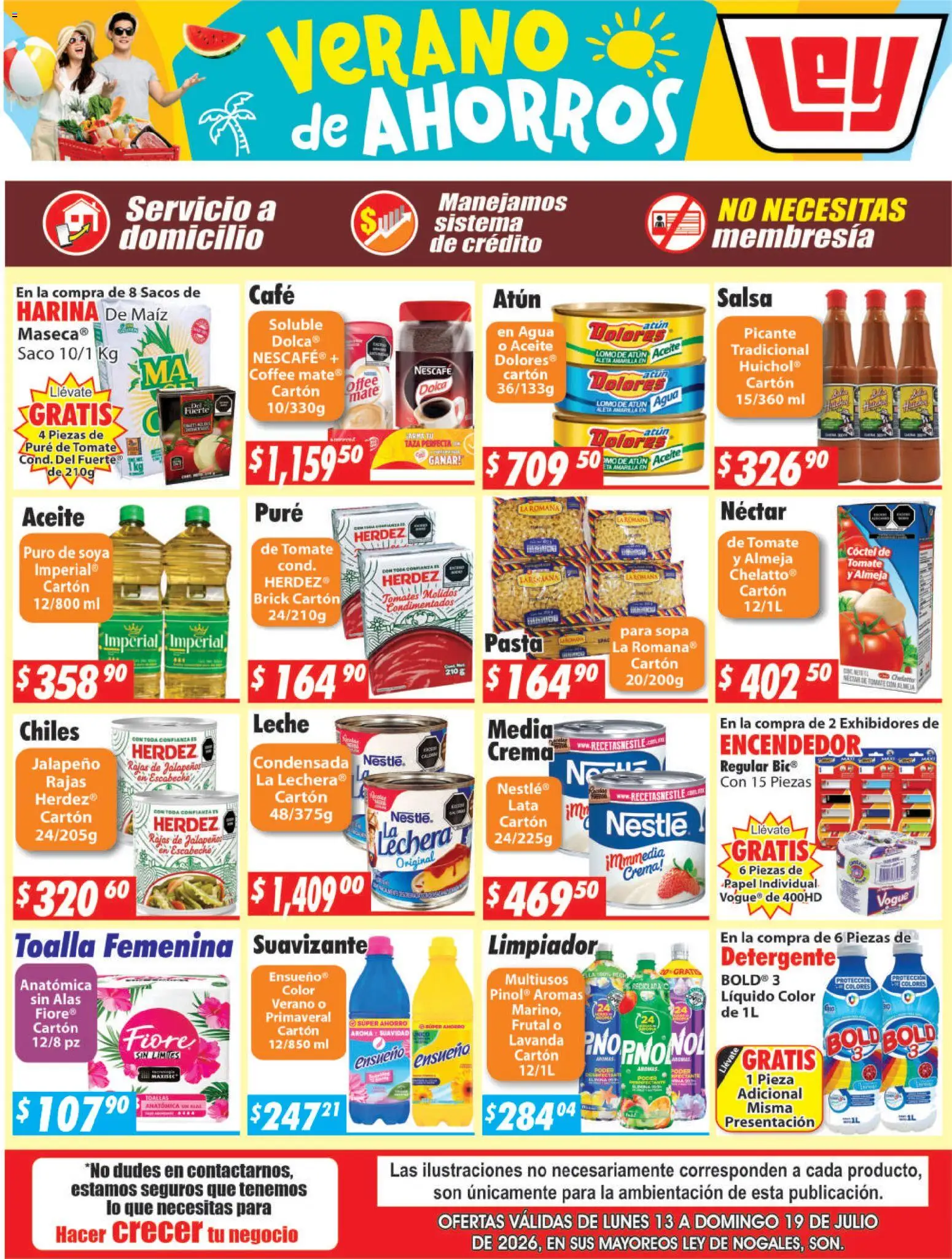 Nuevas ofertas de Casa Ley válidas en toda la República Mexicana desde el 13/07/2026. ¡Encuentra las mejores ofertas en Casa Ley folleto Nogales! | Página: 2 | Productos: Maíz, Harina, Agua, Limpiador