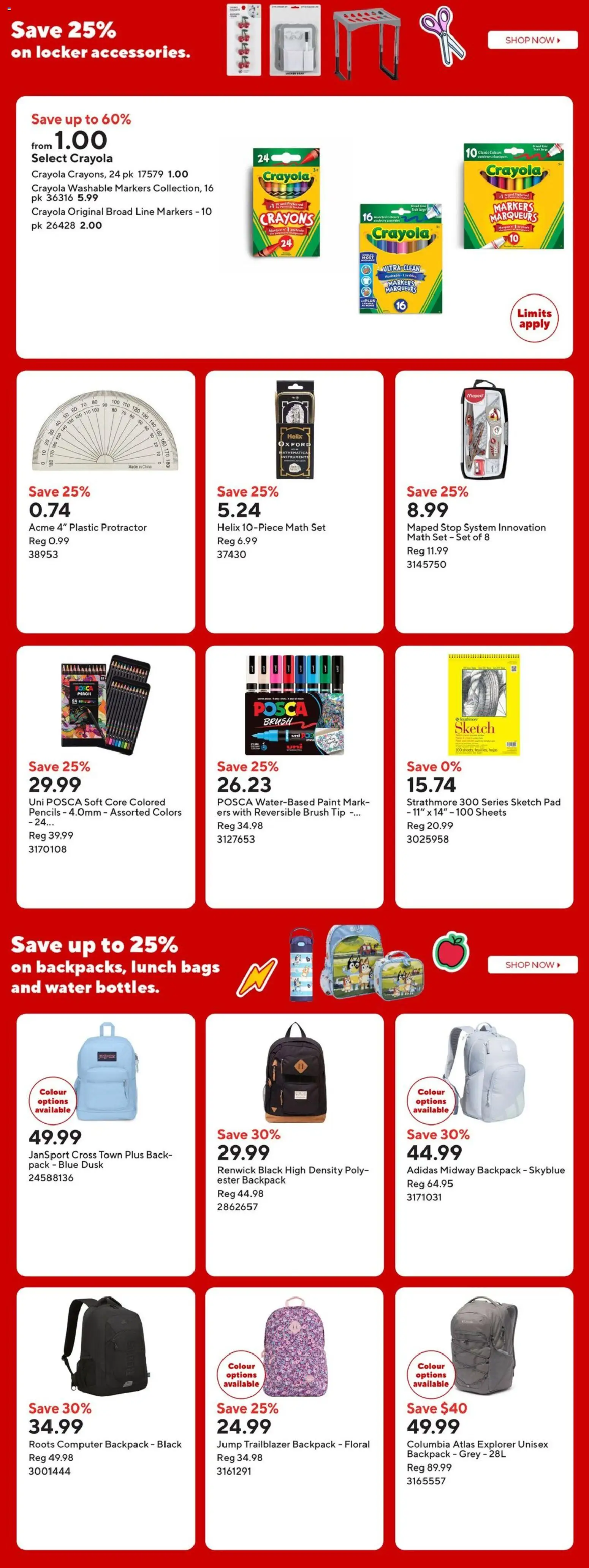 Staples flyer valid from Sep 4, 2026 | Page: 8 | Products: Backpack, Computer, Water, Brush