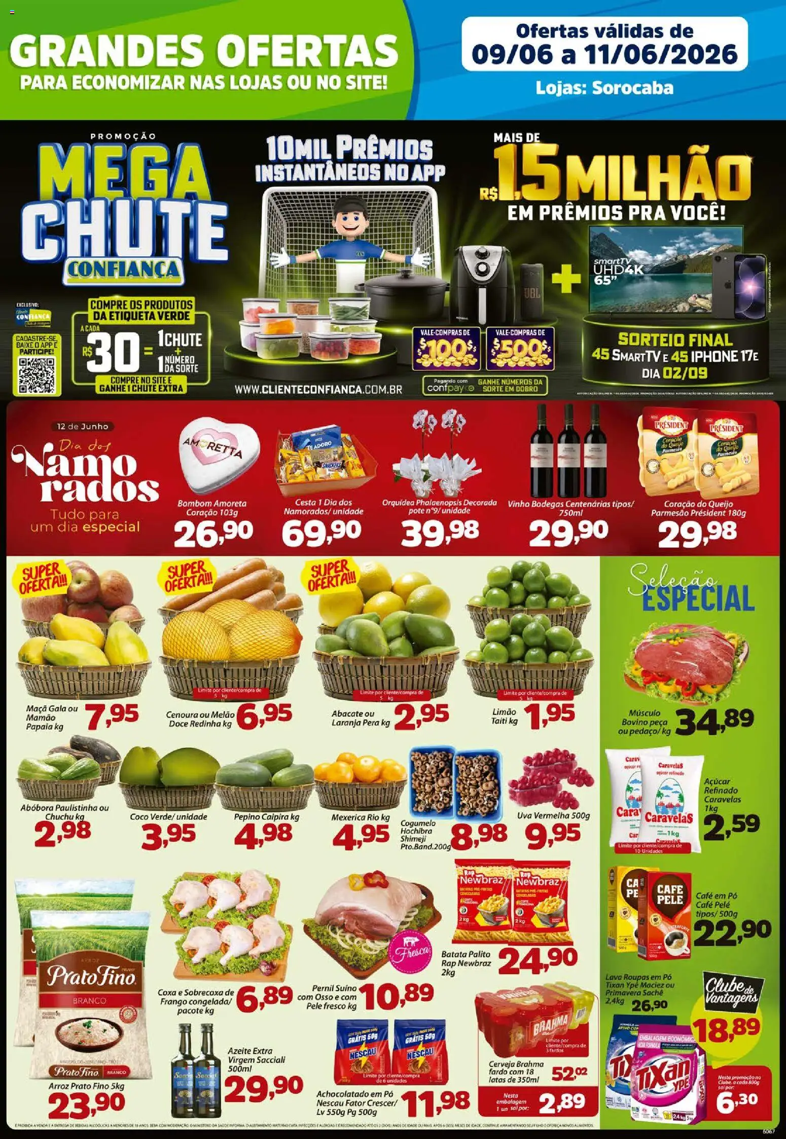 Confiança Folheto - válido de 09.06.2026 | Página: 1 | Produtos: Iphone, Pernil, Arroz, Roupas