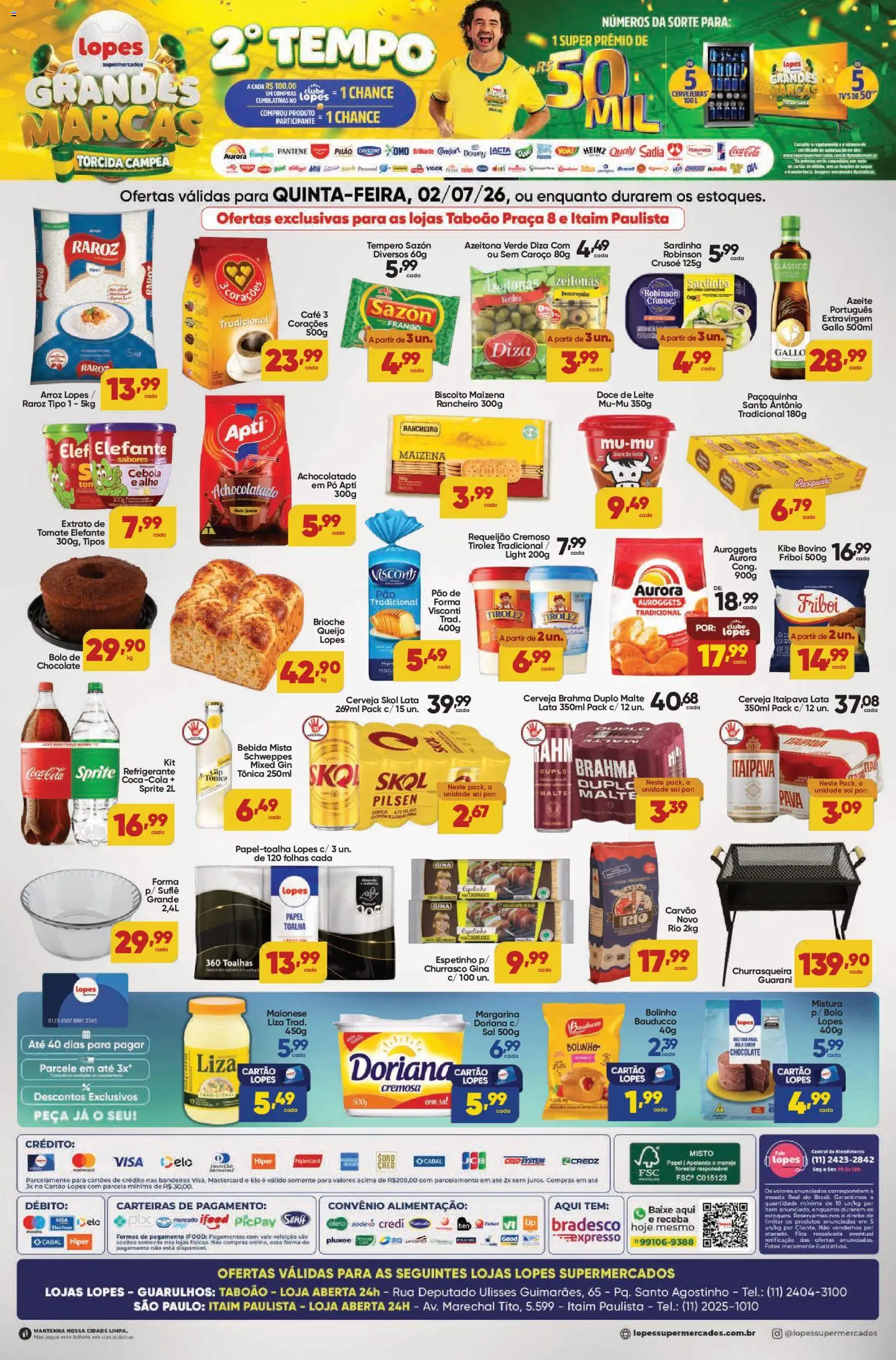 Lopes Supermercados Folheto - válido de 02/07/2026 | Página: 2 | Produtos: Bebida, Sal, Requeijão, Churrasqueira