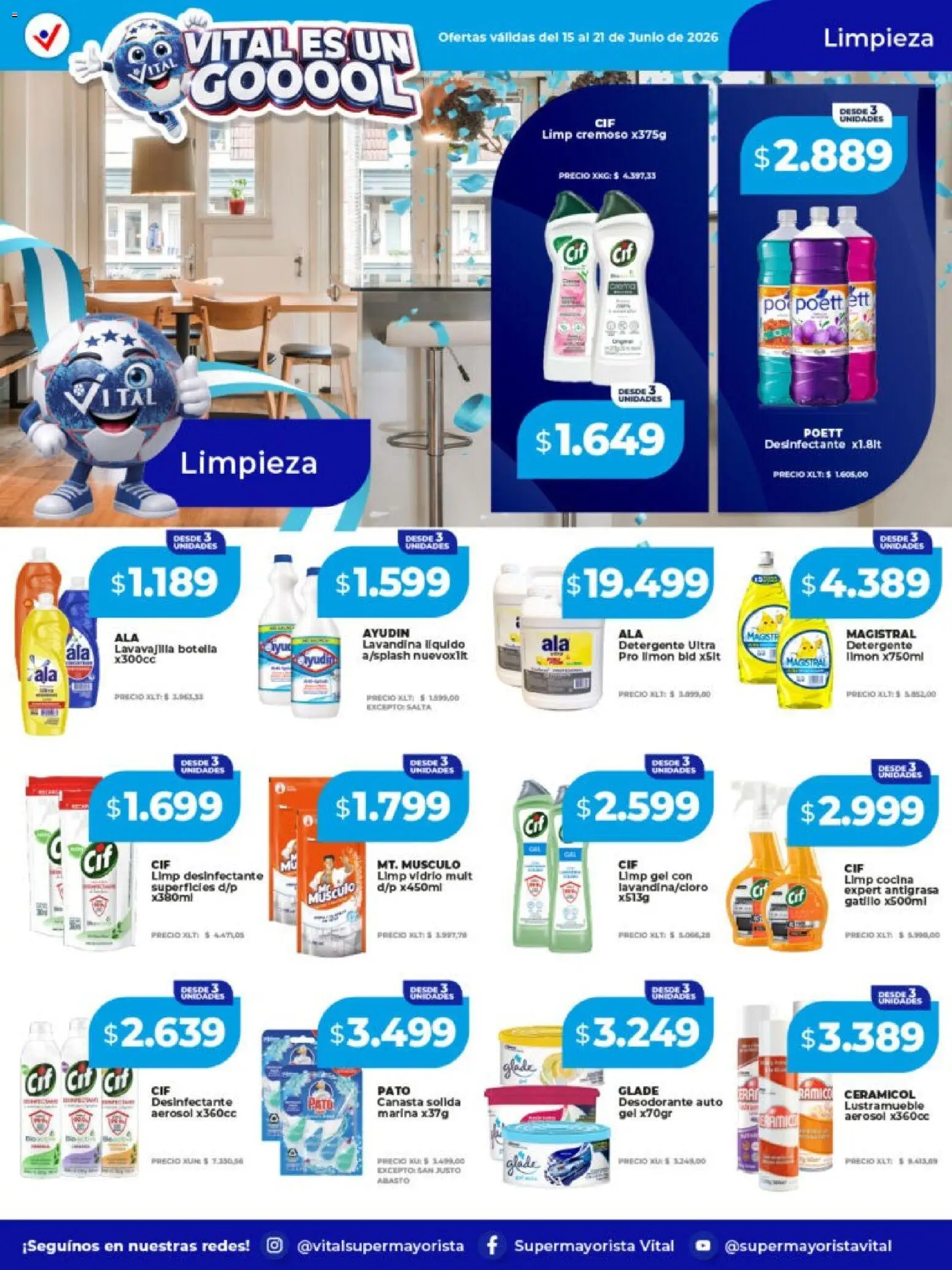 Vital - Ofertas │ válido desde el 15.06.2026 | Página: 7 | Productos: Antigrasa, Lavandina, Botella, Desodorante