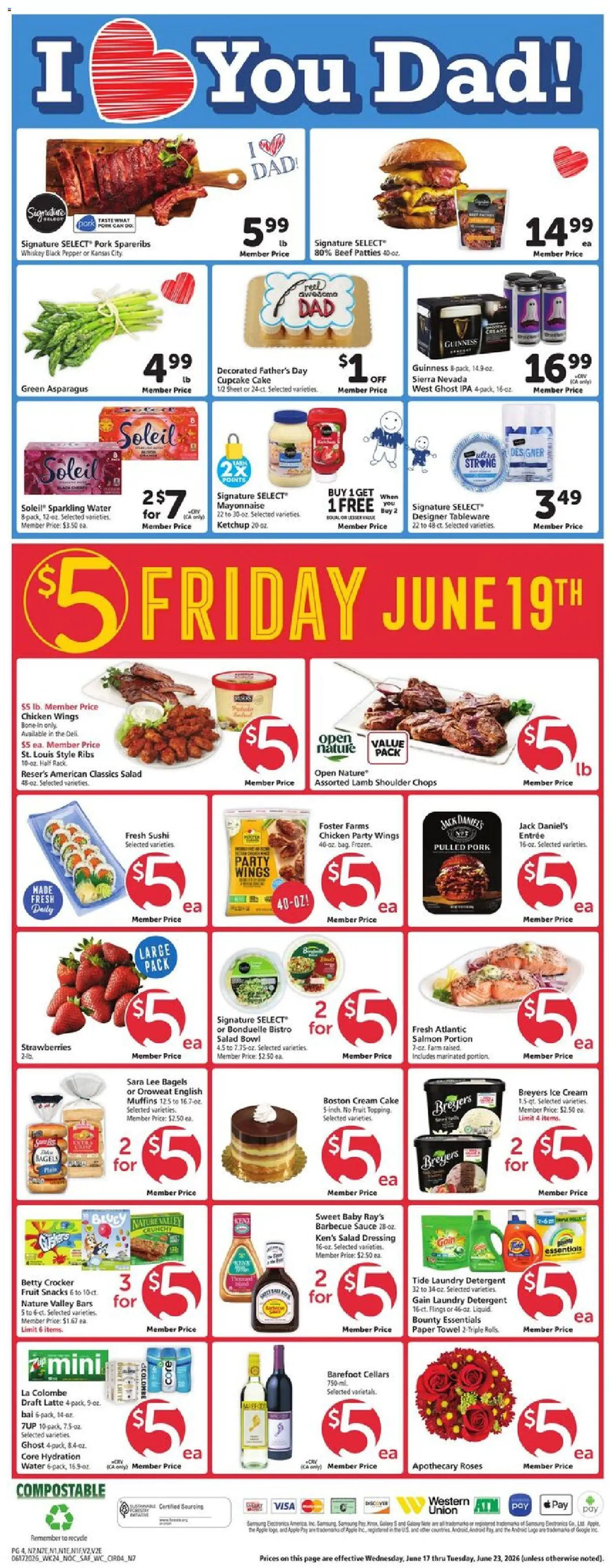 Safeway Weekly Ad - valid from 17.06.2026 | Page: 4 | Products: Asparagus, Beef, Pepper, Cupcake