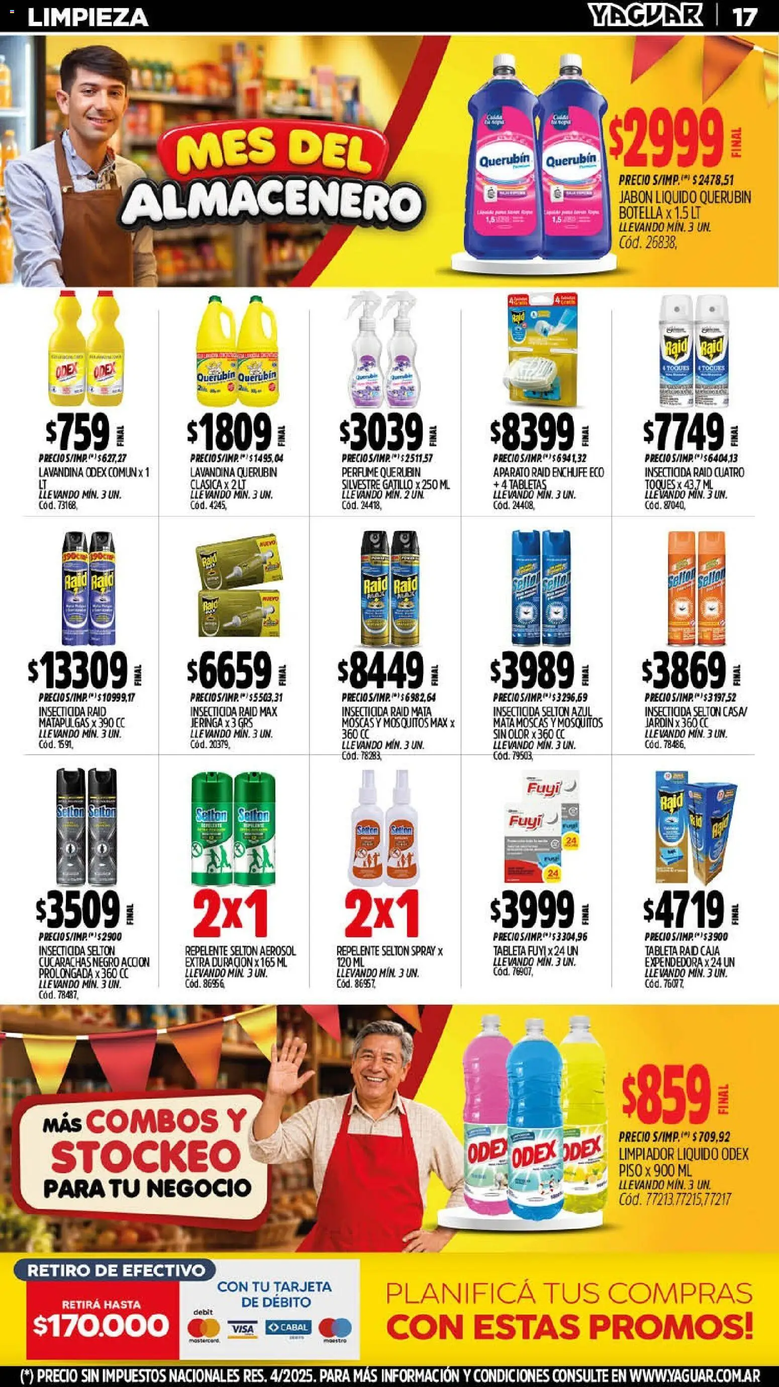 Yaguar - Oferta Semanal Córdoba │ válido desde el 07/09/2026 | Página: 17 | Productos: Mata moscas, Enchufe, Jabón líquido, Jabón