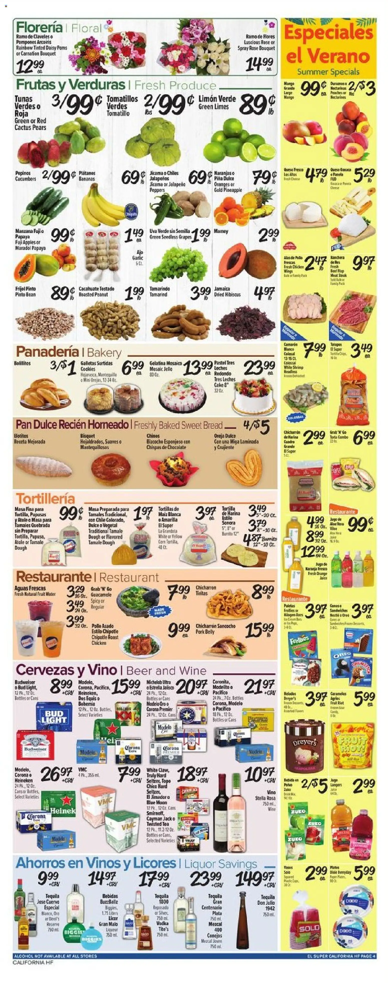 El Super Weekly Ad - valid from 07/29/2026 | Page: 4 | Products: Peppers, Pan, Pineapple, Cucumbers