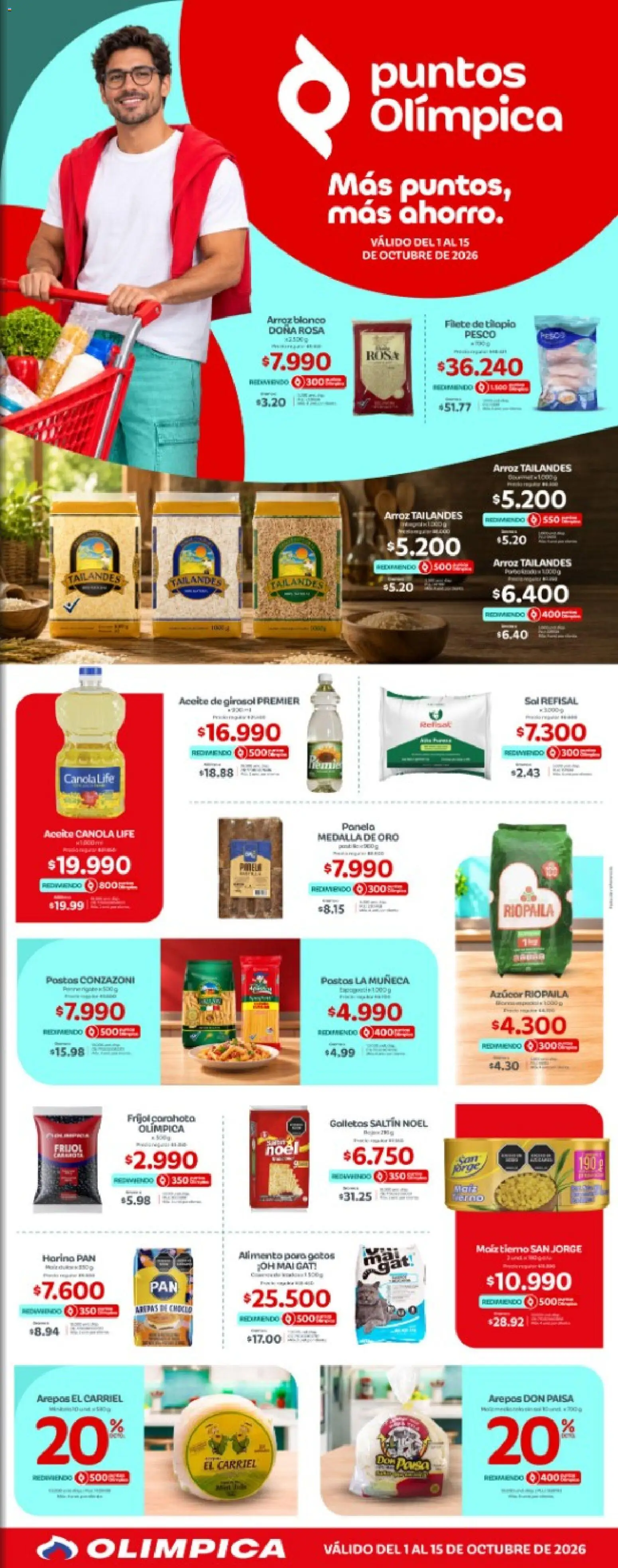 Olímpica revista - valida desde el 01/10/2026 | Página: 1 | Productos: Arroz, Tilapia, Panela, Aceite