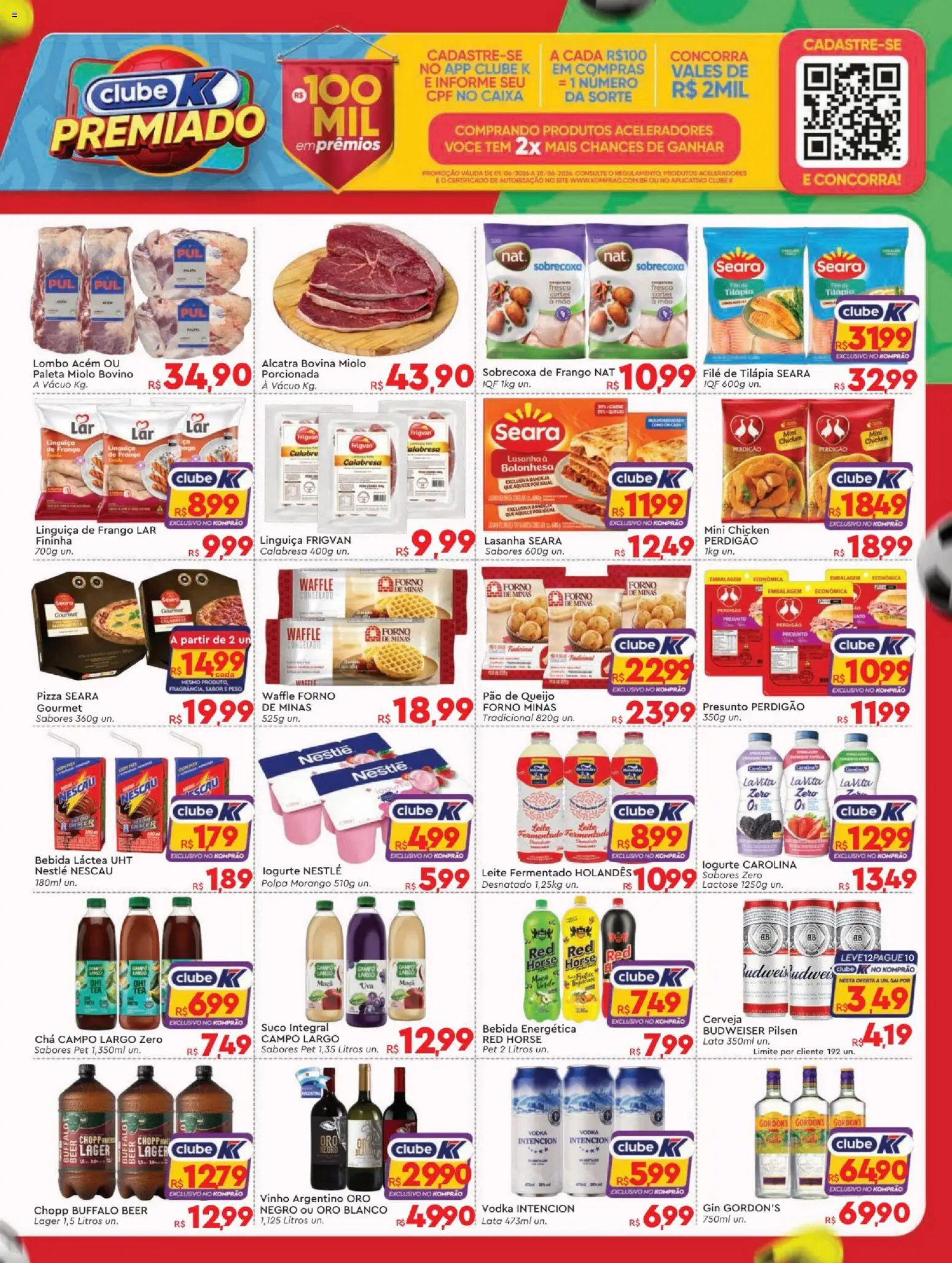Komprao Atacadista Folheto - válido de 08.06.2026 | Página: 3 | Produtos: Forno, Nescau, Linguiça, Vodka