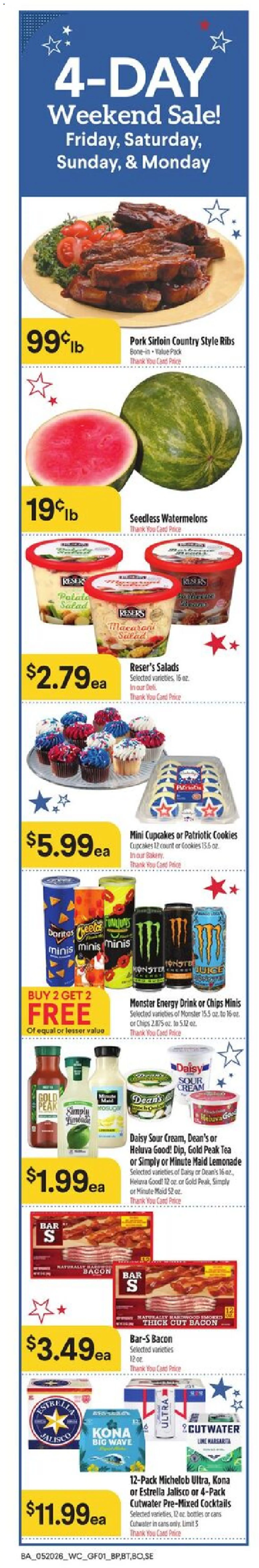Basha's Weekly Ad - valid from 20.05.2026 | Page: 1 | Products: Pork, Tea, Chips, Cookies
