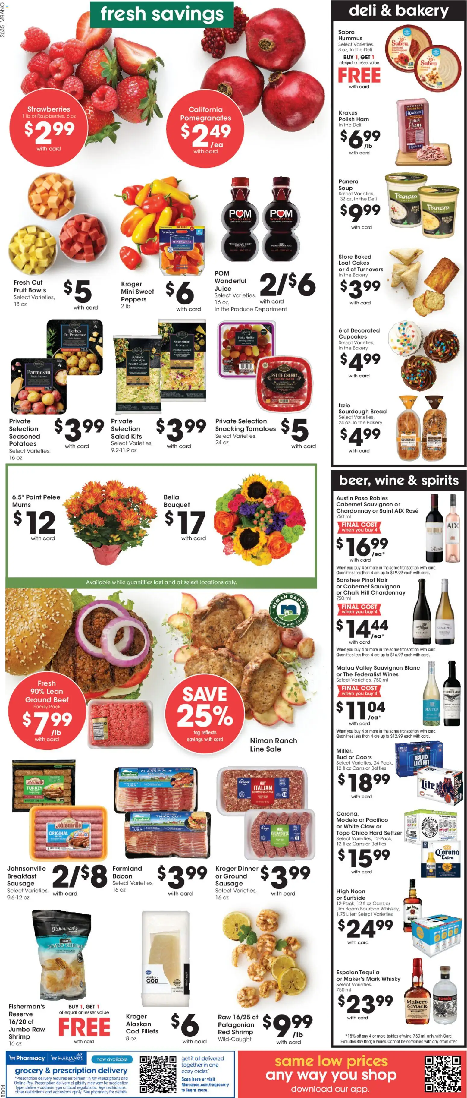 Mariano's Weekly Ad - valid from 09/30/2026 | Page: 10 | Products: Sesame, Ground beef, Parmesan, Hummus