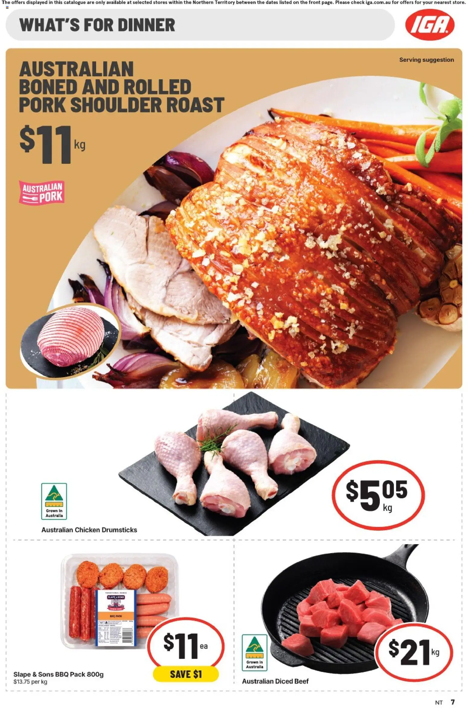 IGA catalogue - valid from 16/09/2026 | Page: 8 | Products: Chicken, Beef, Drumsticks, Pork shoulder