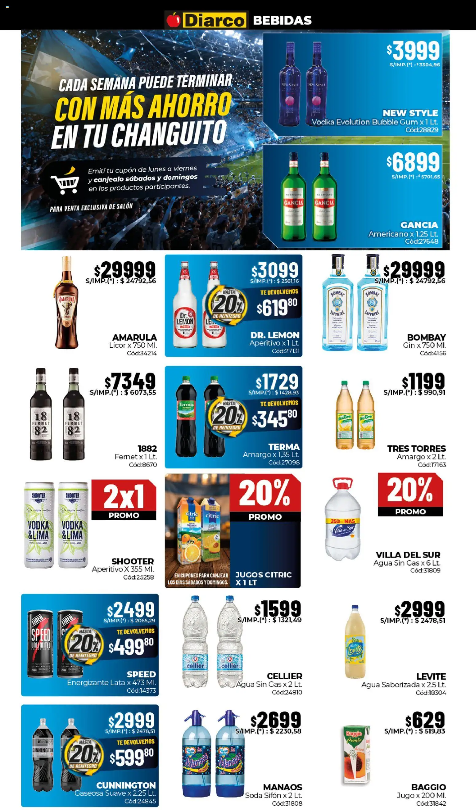 Diarco ofertas │ válido desde el 08.06.2026 | Página: 8 | Productos: Vodka, Gin, Agua, Agua saborizada