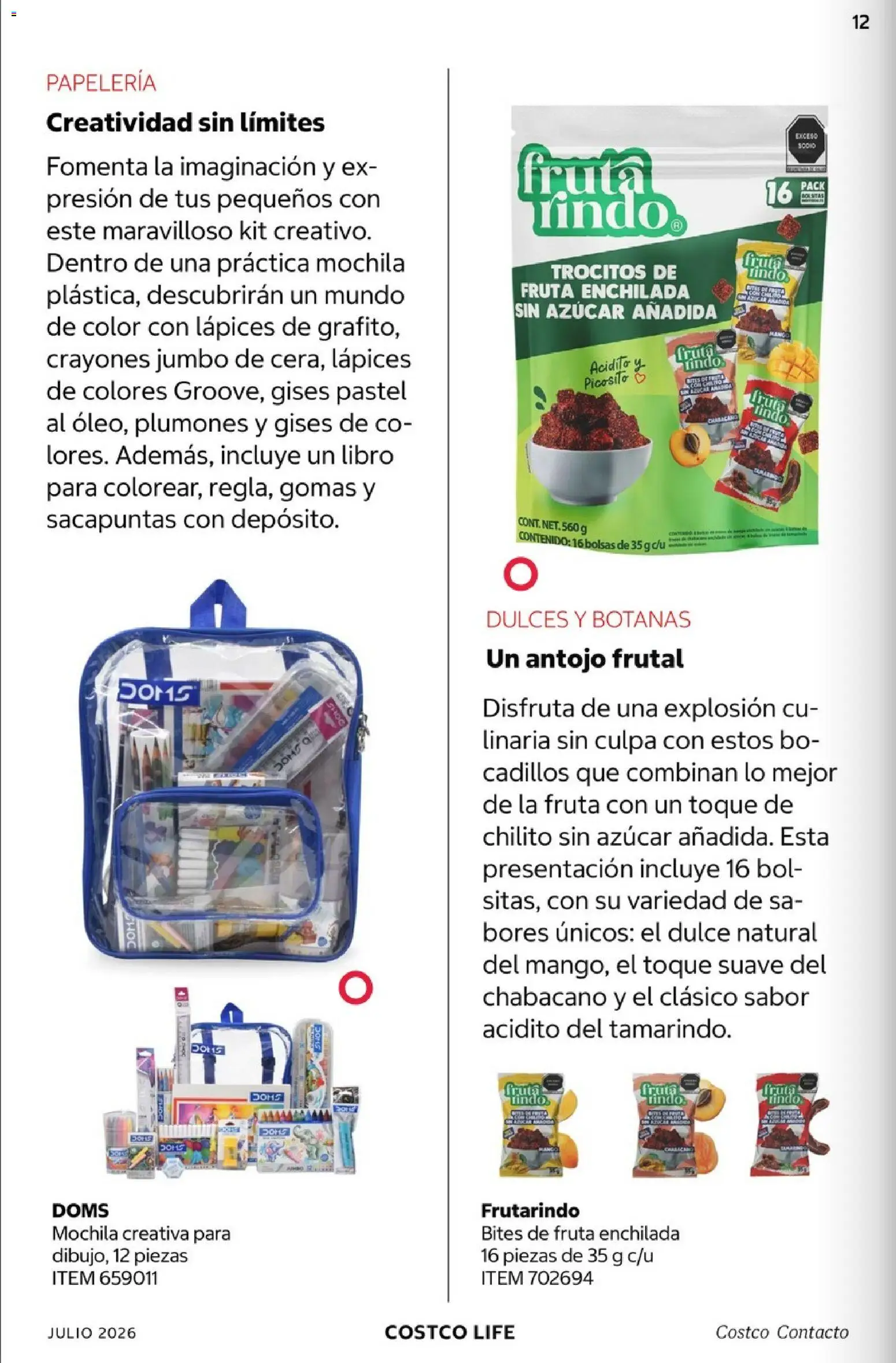 Nuevas ofertas de Costco válidas en toda la República Mexicana desde el 01/07/2026. ¡Encuentra las mejores ofertas en Costco Revista Julio 2026! | Página: 12 | Productos: Azúcar, Sacapuntas, Mochila, Pastel