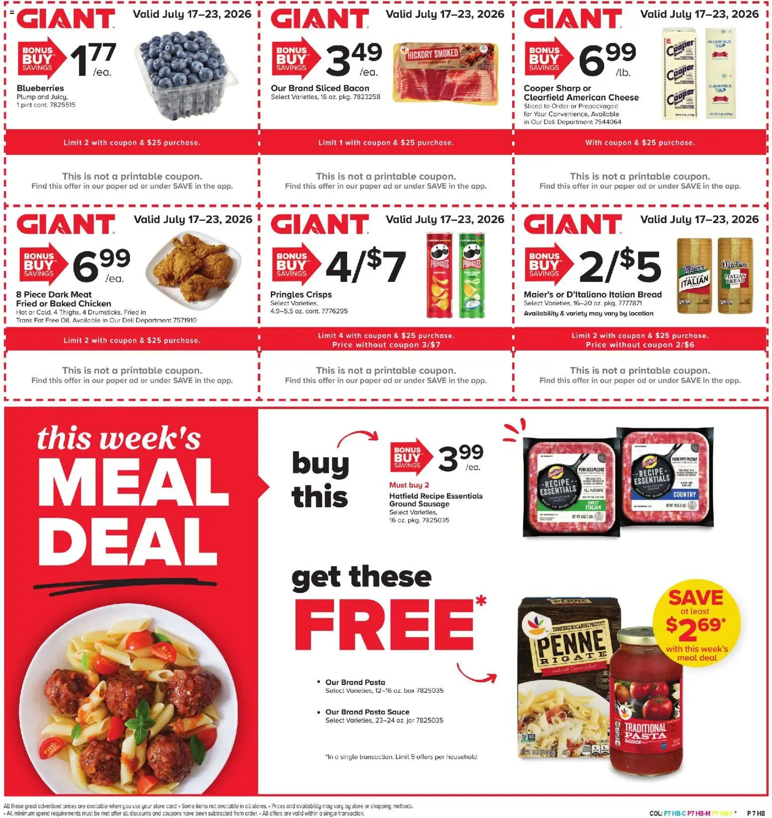 Giant Weekly Ad - valid from 07/17/2026 | Page: 5 | Products: Meat, Bread, Pasta, Sausage