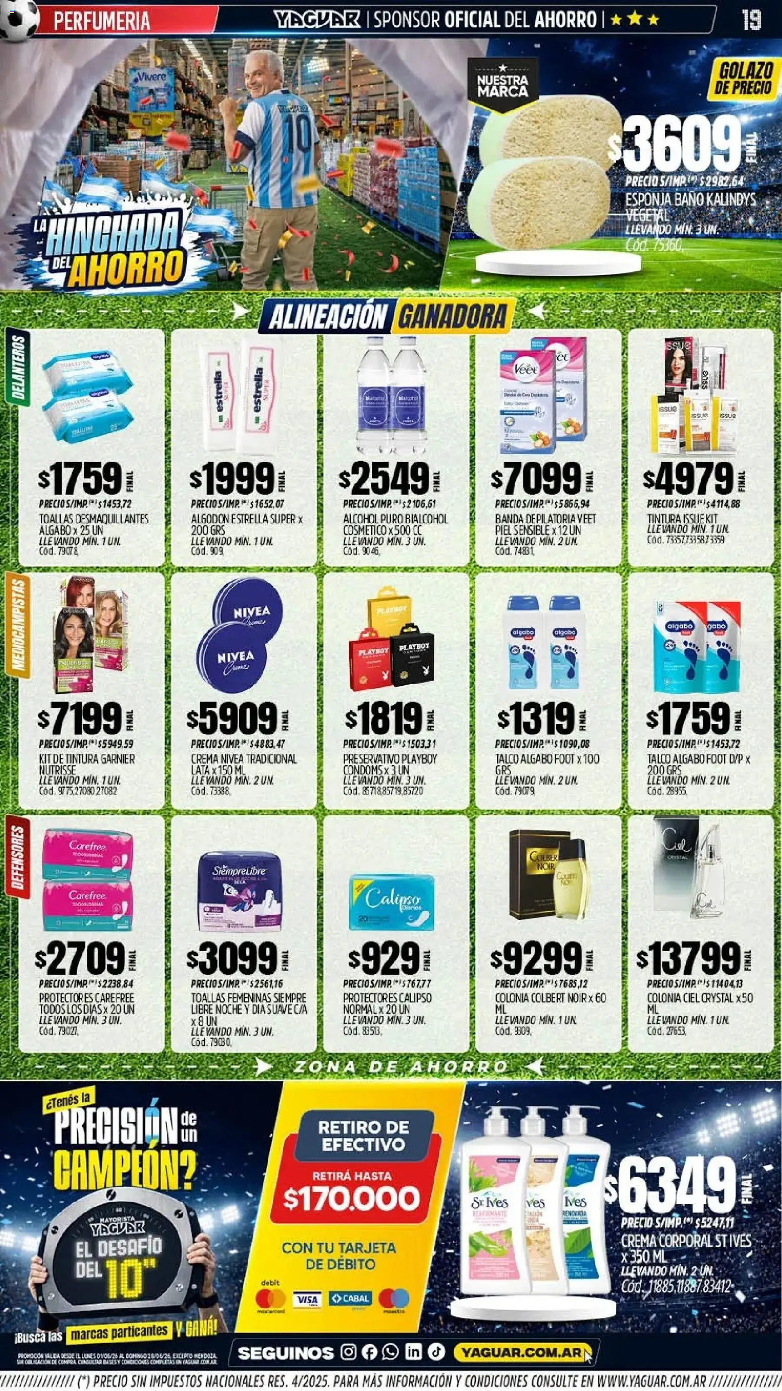 Yaguar - Oferta Semanal Jujuy │ válido desde el 01.06.2026 | Página: 19 | Productos: Algodón, Baño, Esponja, Crema