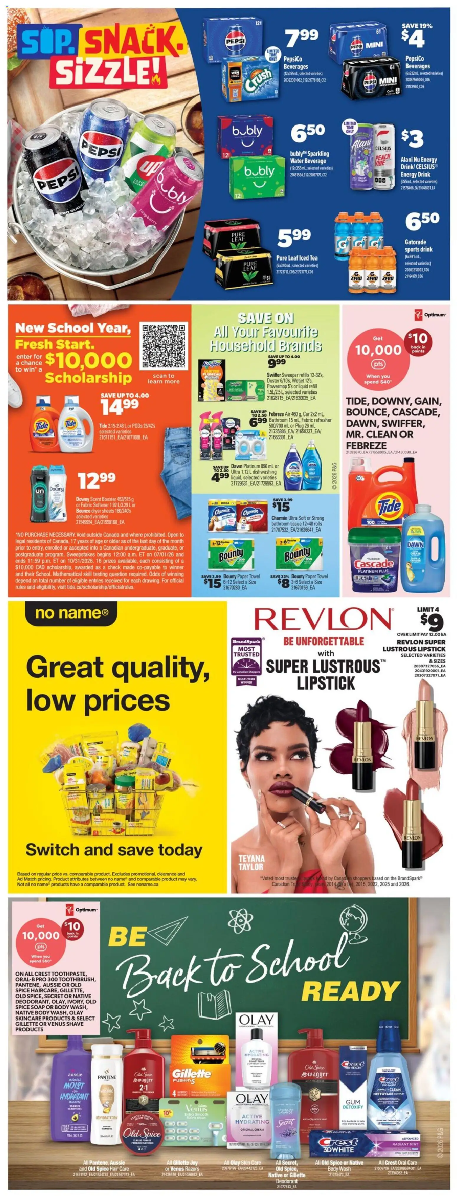 Real Canadian Superstore flyer valid from Aug 20, 2026 | Page: 39 | Products: Water, Pepsi, Body wash, Fabric softener