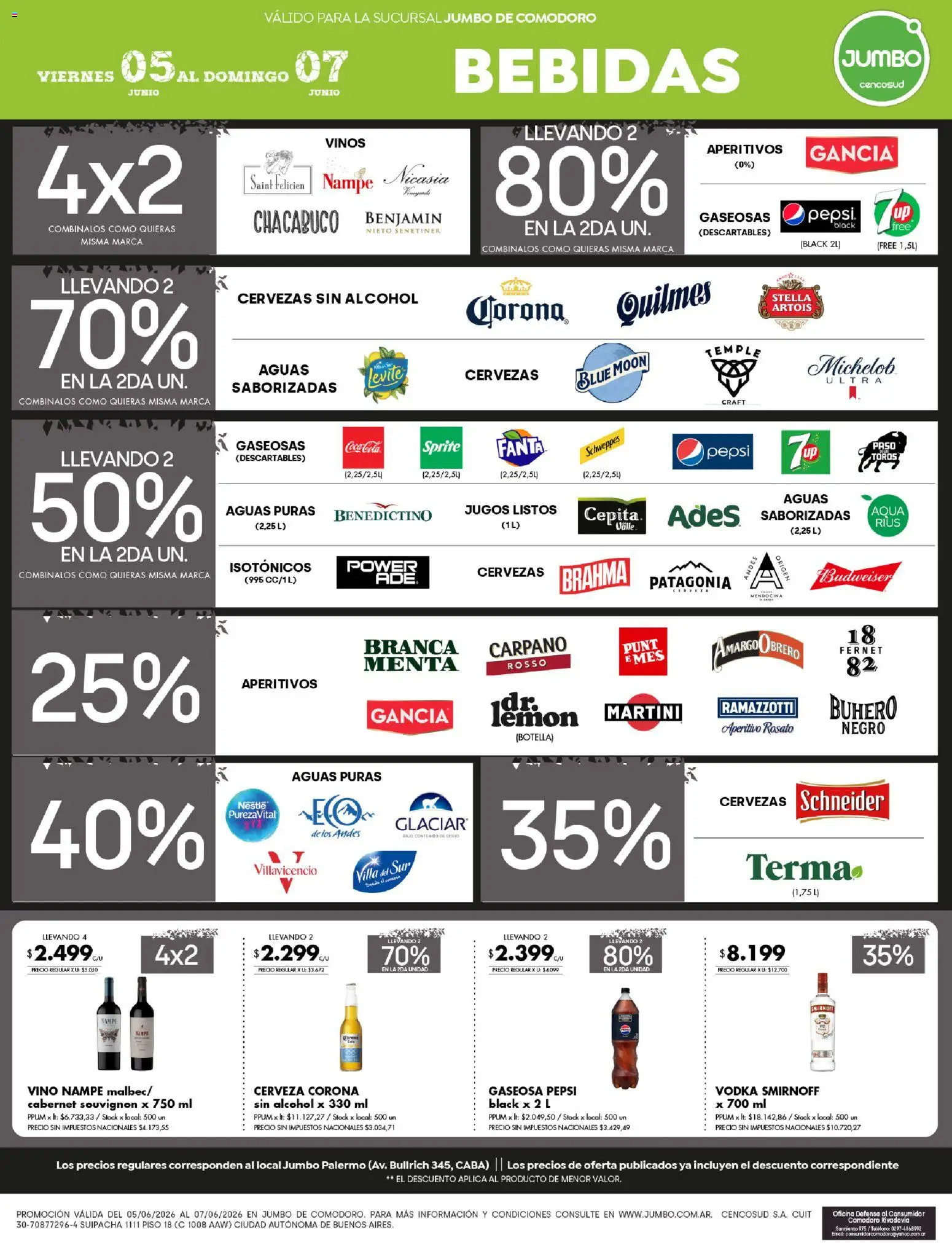 Jumbo ofertas │ válido desde el 05.06.2026 | Página: 5 | Productos: Vodka, Teléfono, Fernet, Cerveza