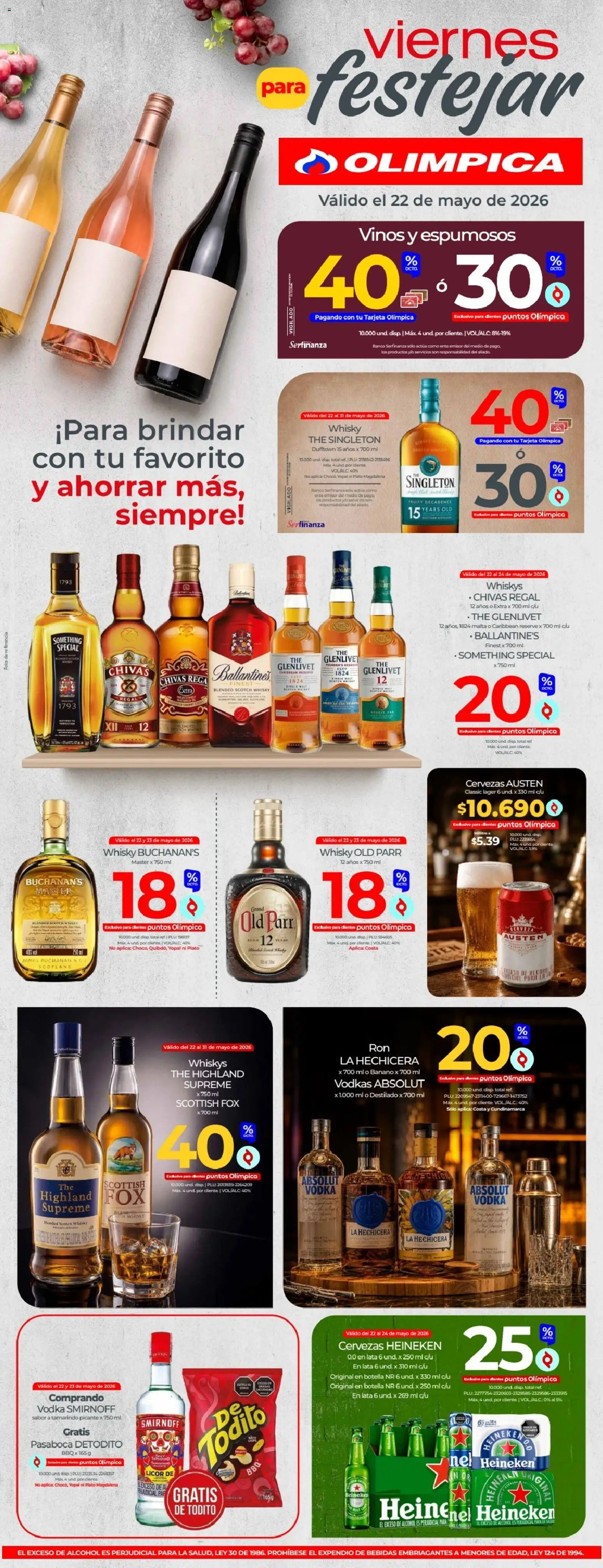 Olímpica revista - valida desde el 22.05.2026 | Página: 1 | Productos: Banano, Banco, Botella, Tintura