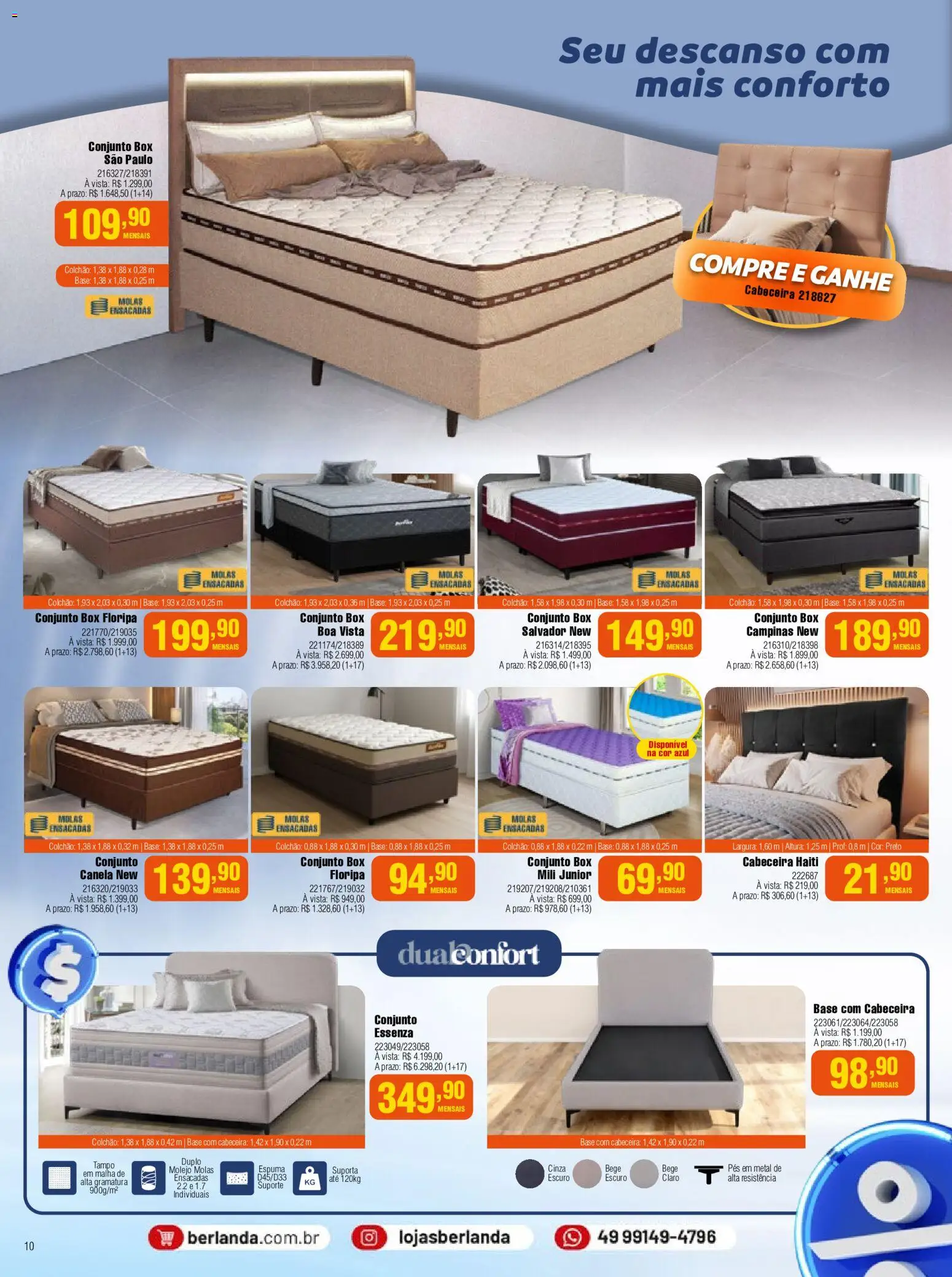 Berlanda Folheto - válido de 01/09/2026 | Página: 10 | Produtos: Colchão, Base, Canela