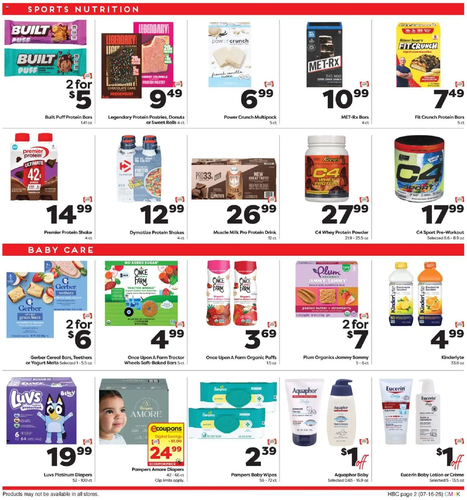 Weis Extended Savings - valid from 07/16/2026 | Page: 2 | Products: Protein Powder, Plum, Spinach, Powder